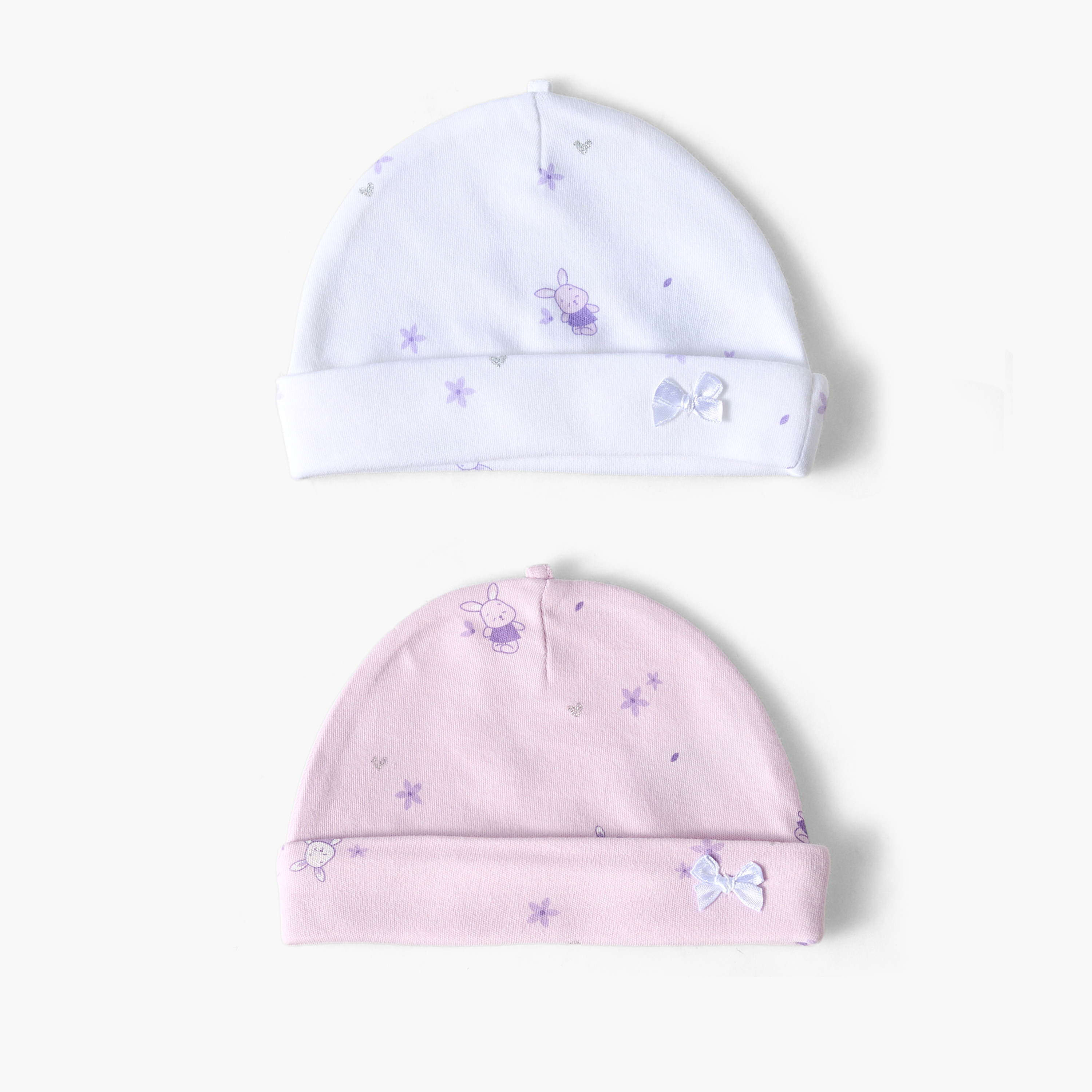 Pack of 2 Juniors Cap with Bunny Print-baby-girls-accessories-caps-image-1