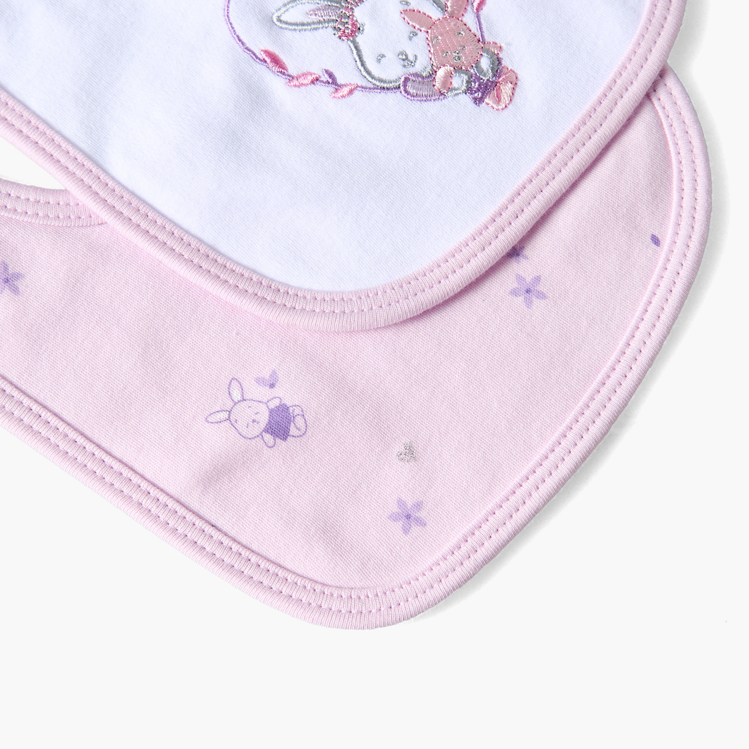 Pack of 2 Juniors Baby Bib with Bunny Print-baby-feeding-bibs-image-6