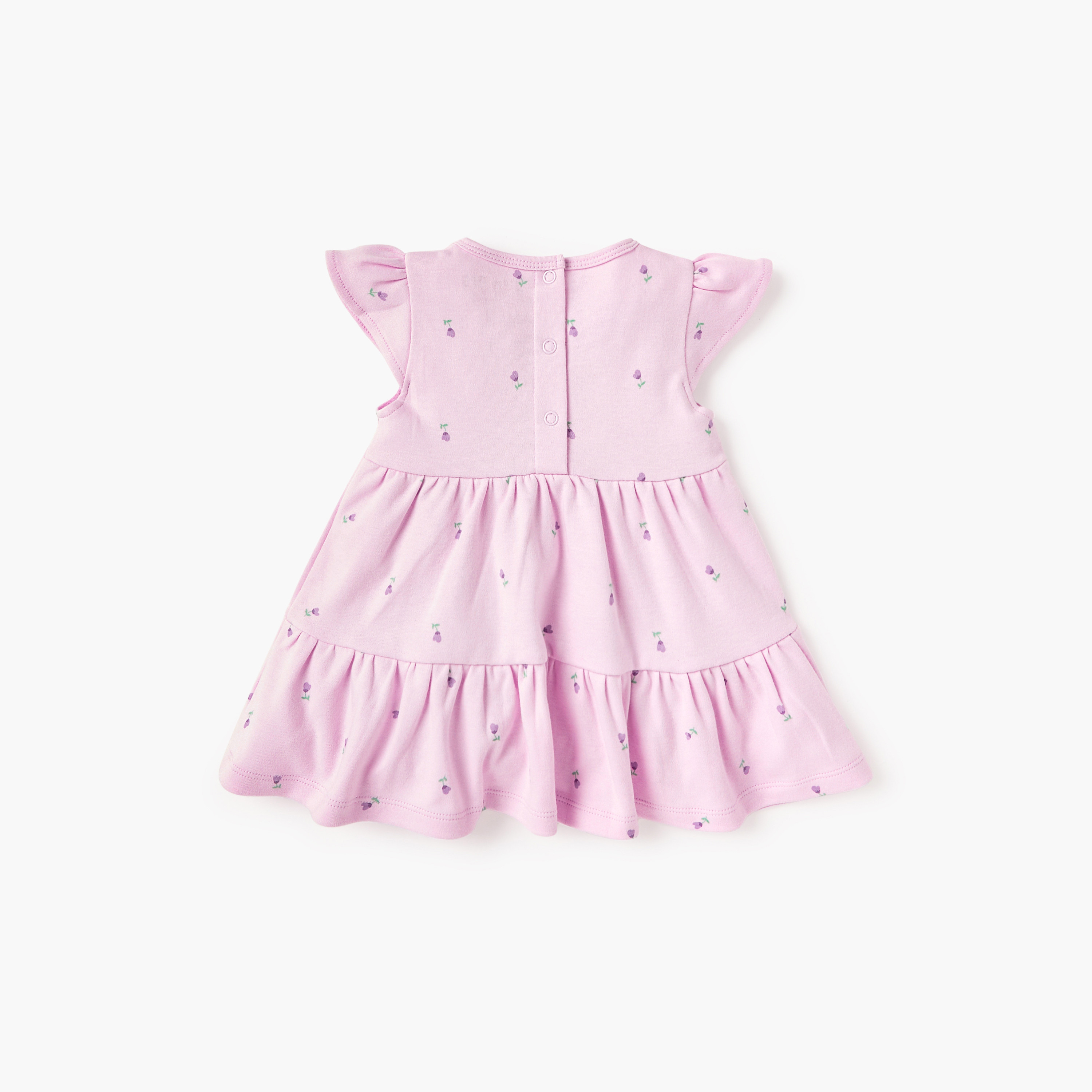 فستان إيه لاين متعدد التصاميم بأكمام كاب وطبعات زهرية من جونيورز-baby-girls-clothing-dressesandjumpsuits-image-2