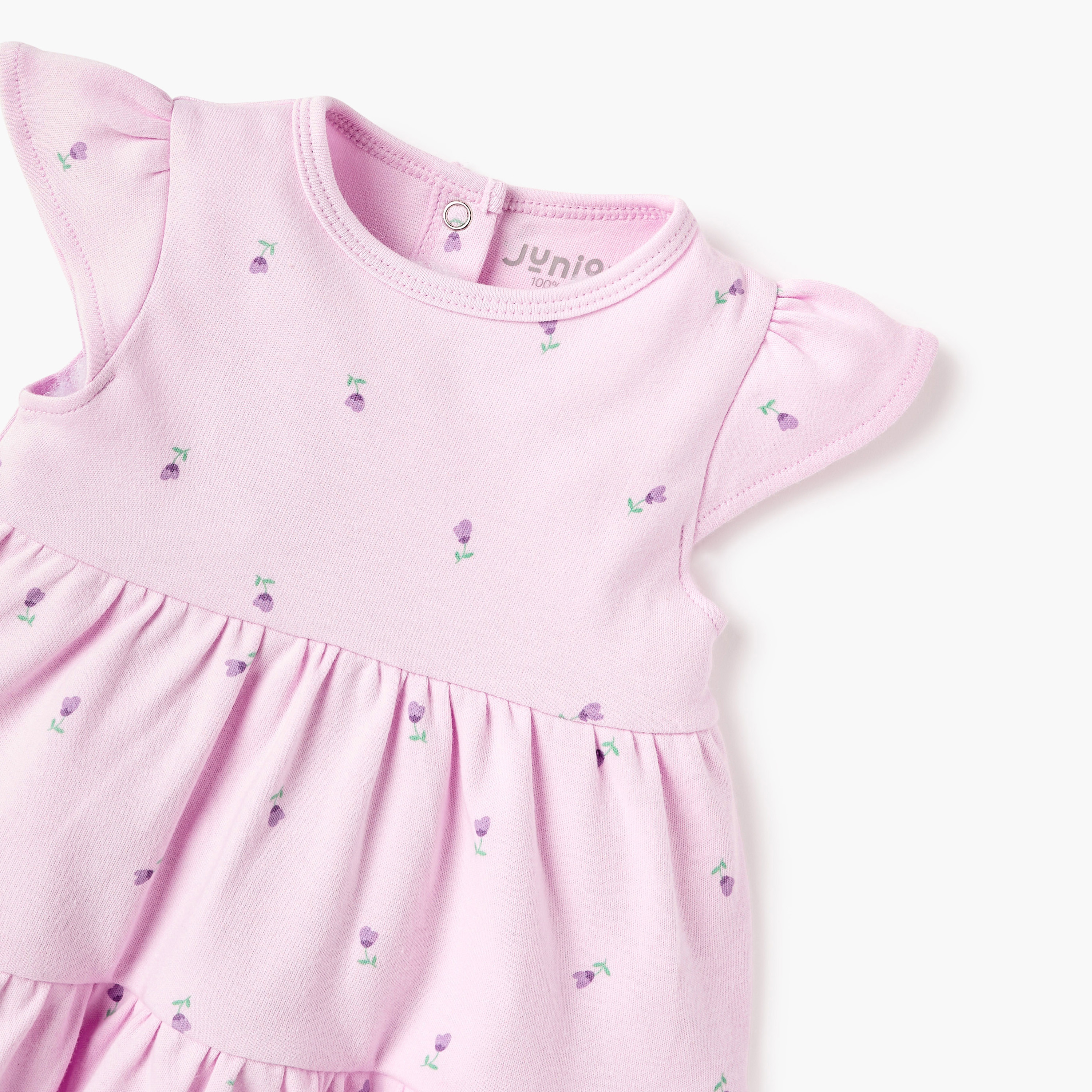 فستان إيه لاين متعدد التصاميم بأكمام كاب وطبعات زهرية من جونيورز-baby-girls-clothing-dressesandjumpsuits-image-3