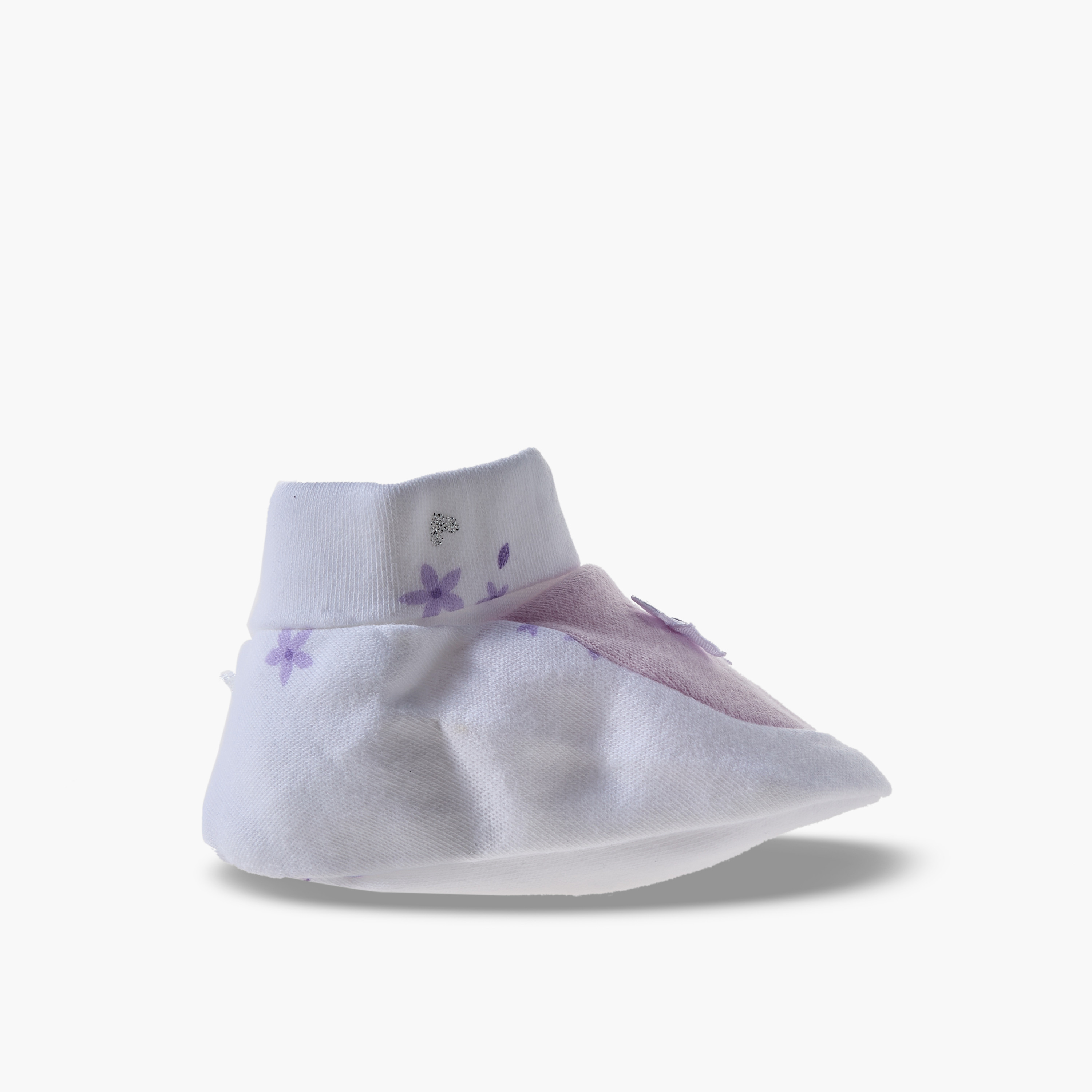 Juniors Booties with Bow Accent, Floral Print-baby-girls-shoes-booties-image-3