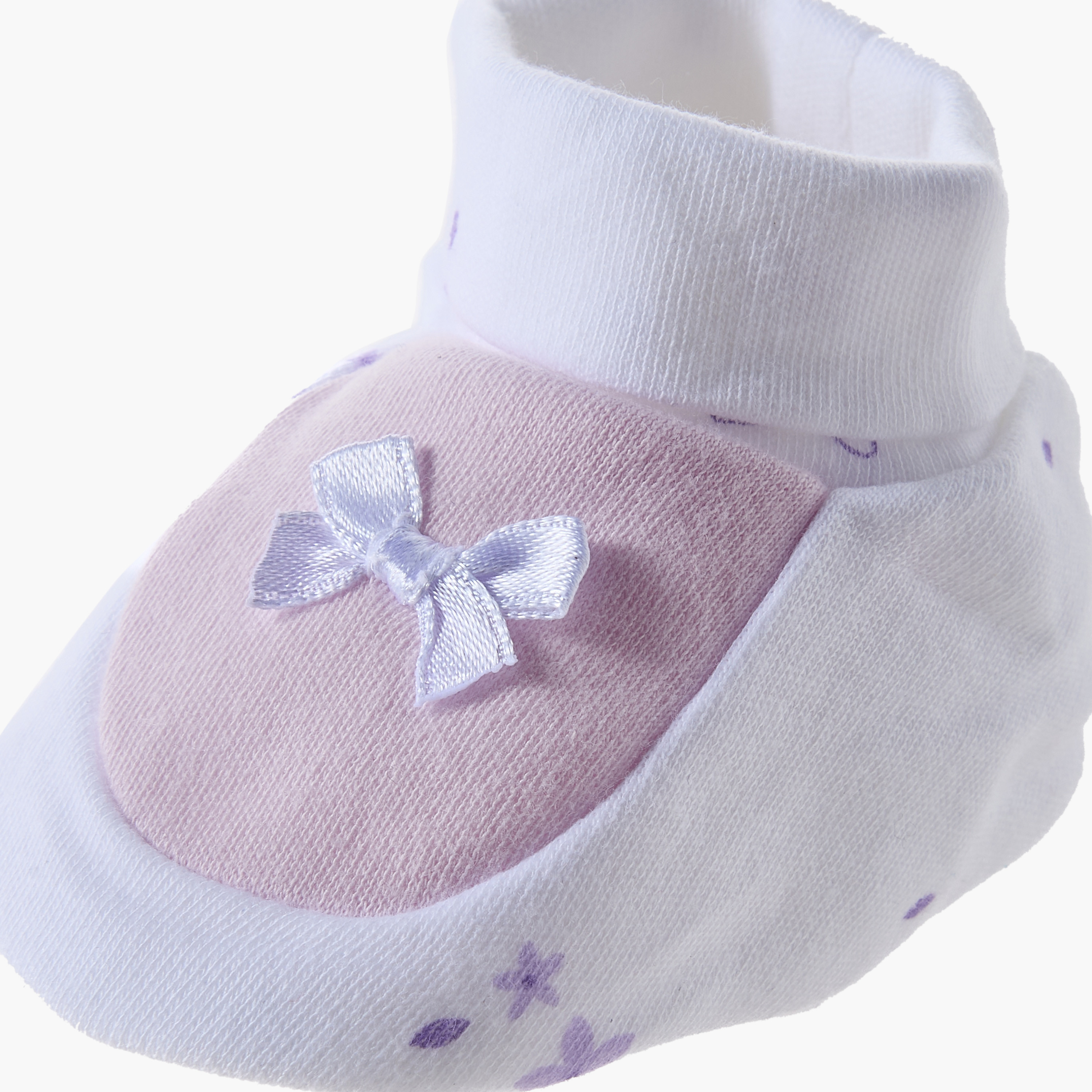 Juniors Booties with Bow Accent, Floral Print-baby-girls-shoes-booties-image-4