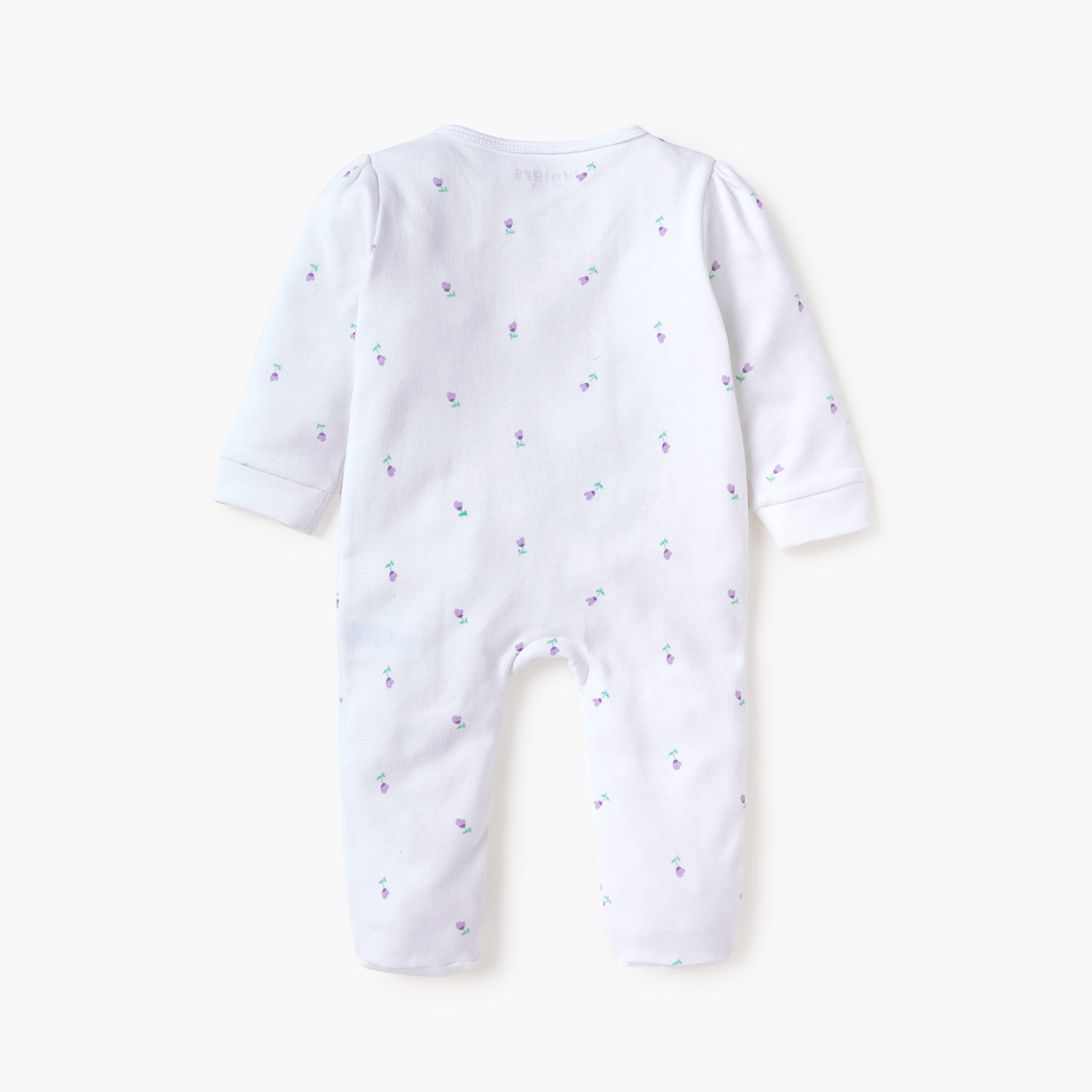 Juniors Bunny Applique Closed Feet Sleepsuit with Long Sleeves-baby-girls-clothing-nightwear-sleepsuits-image-2