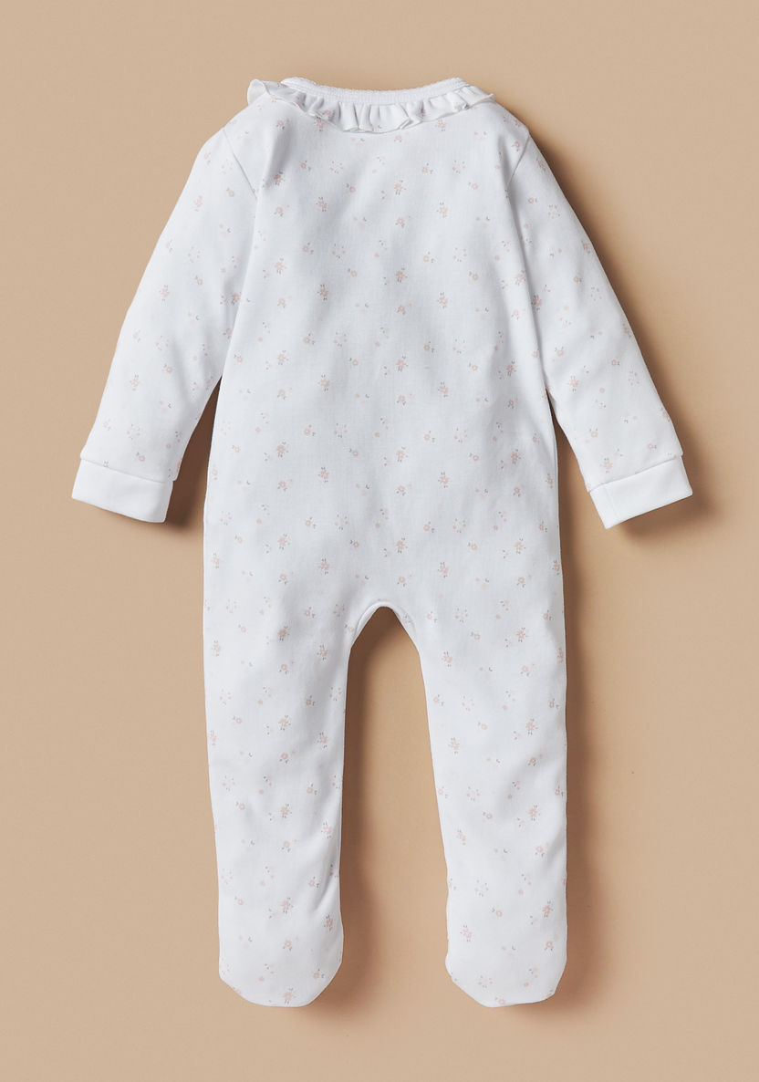 Juniors Floral Embroidered Sleepsuit with Snap Button Closure-Sleepsuits-image-3