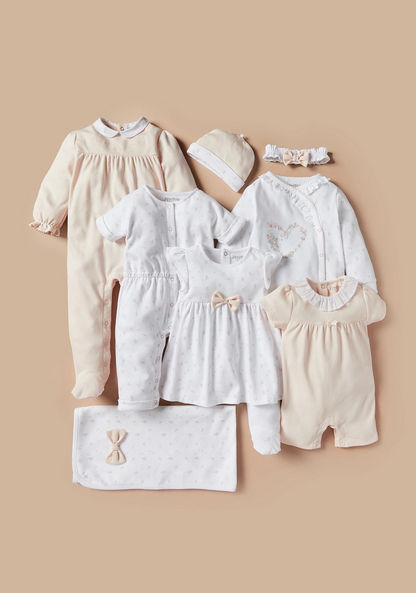 Juniors Floral Embroidered Sleepsuit with Snap Button Closure-Sleepsuits-image-4