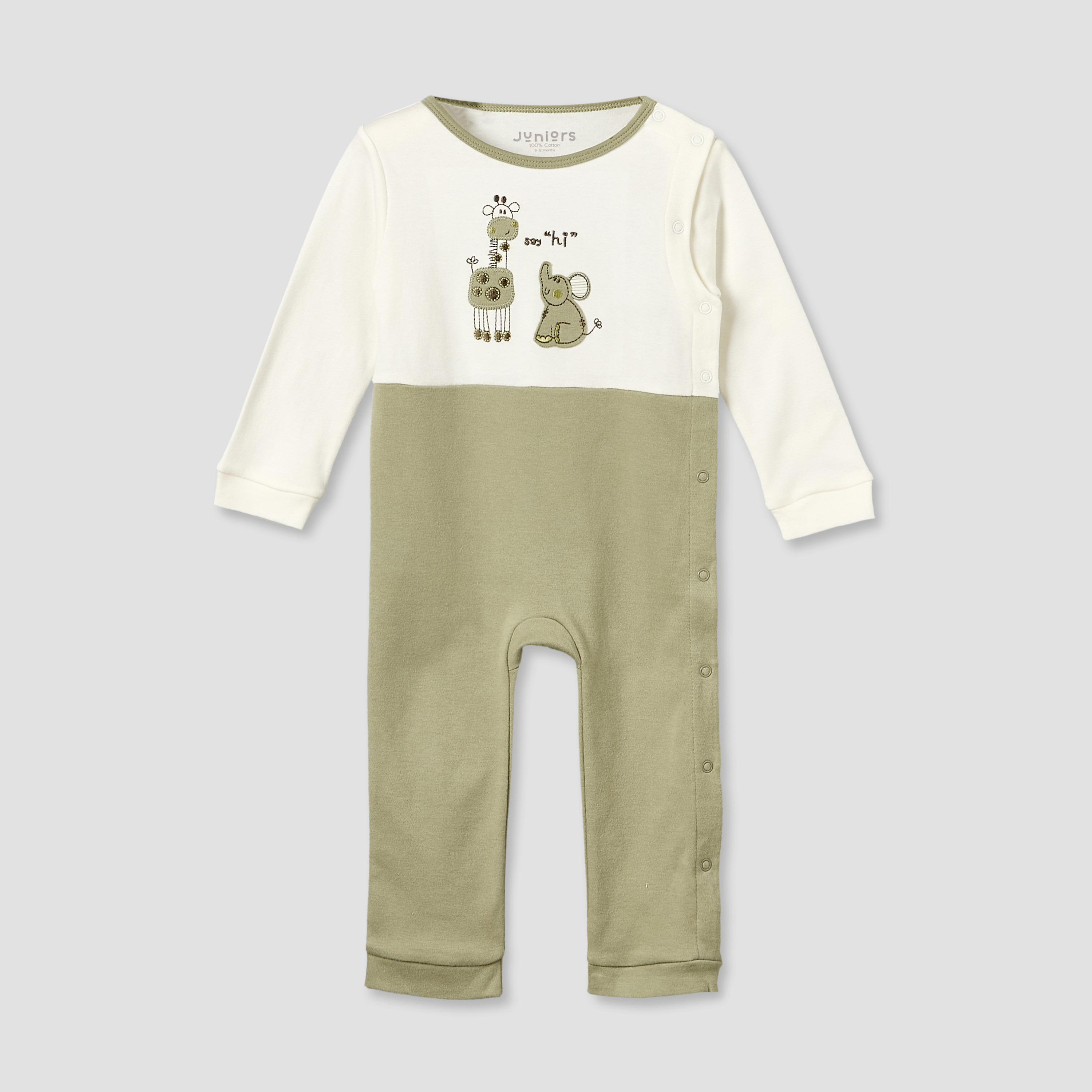 Juniors Cotton Round Neck Long Sleeves Sleepsuit with Embroidery-baby-boys-clothing-nightwear-sleepsuits-image-1