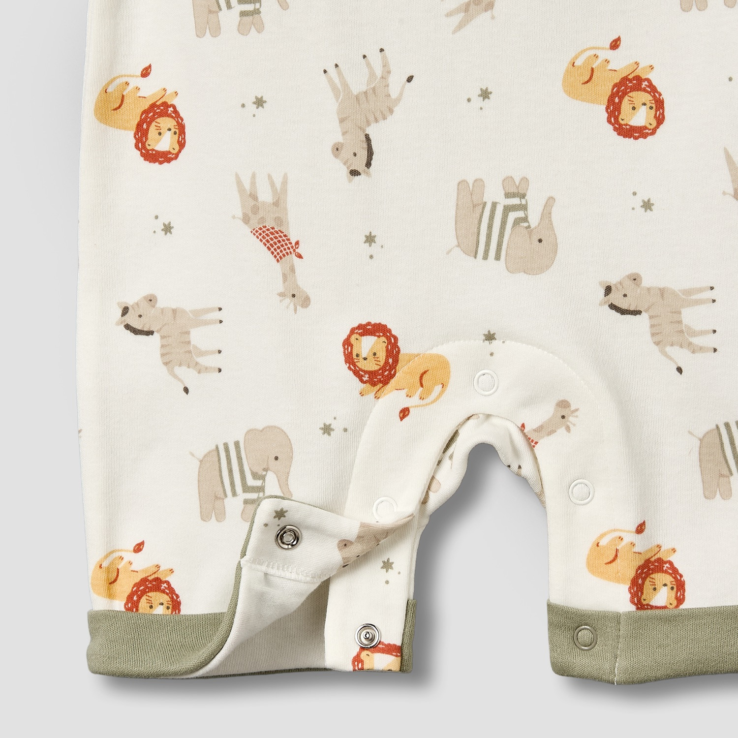Juniors Crew Neck Short Sleeves Romper with Safari Print-baby-boys-clothing-rompers-image-4