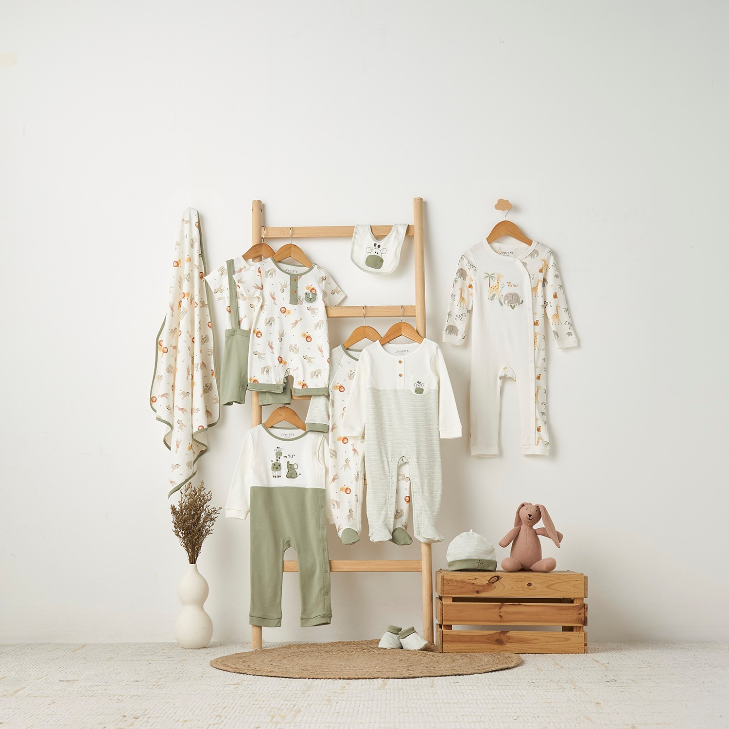 Juniors Crew Neck Short Sleeves Romper with Safari Print-baby-boys-clothing-rompers-image-5