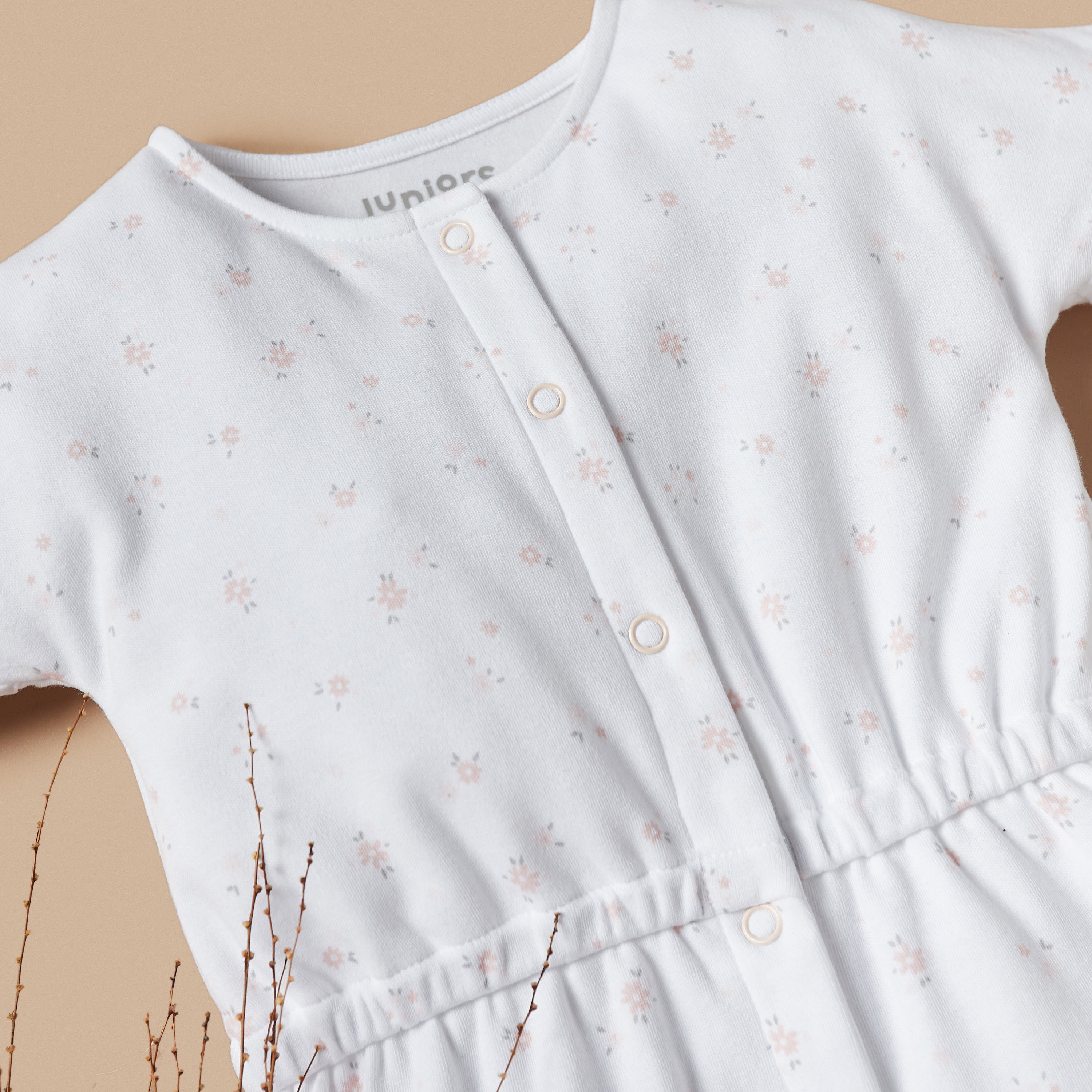 Juniors All-Over Floral Print Sleepsuit with Button Closure-baby-girls-clothing-nightwear-sleepsuits-image-2
