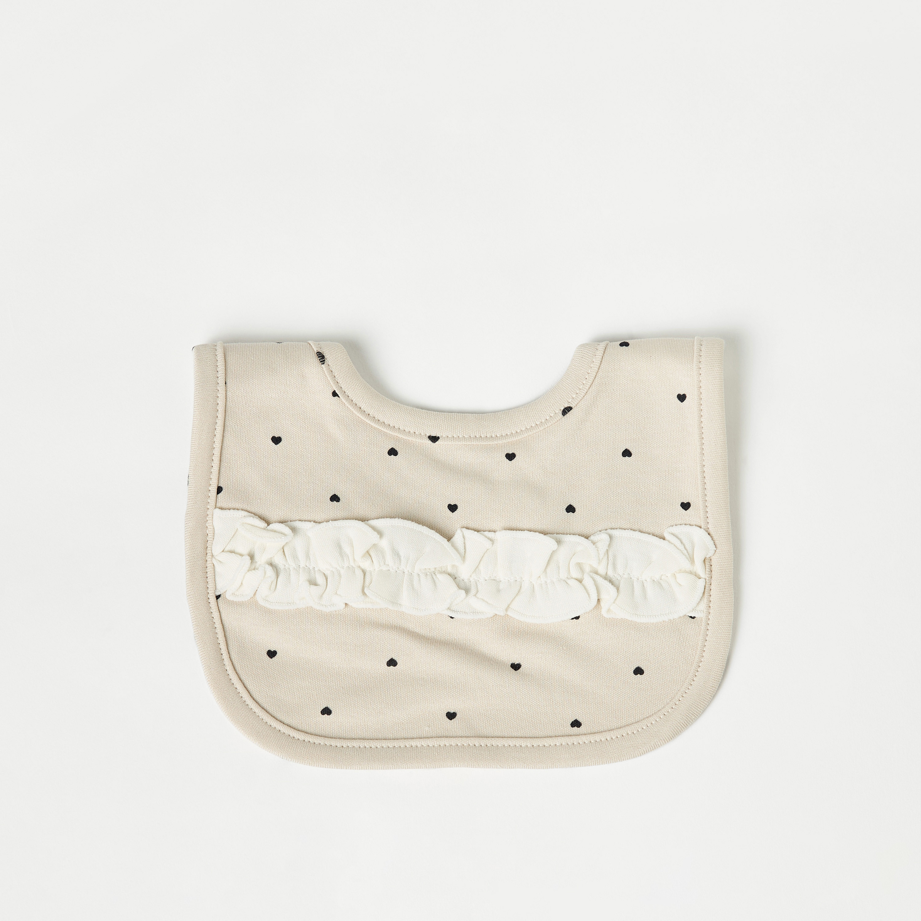 Muslin Ruffled Bibs Buy Juniors Heart Print Muslin Bib with Ruffle Detail and Snap Button ...