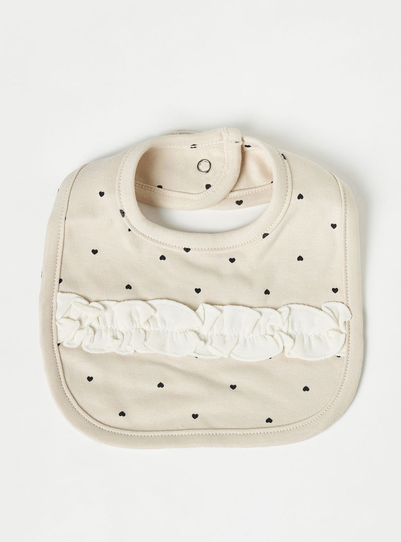 Muslin Ruffled Bibs Buy Juniors Heart Print Muslin Bib with Ruffle Detail and Snap Button ...
