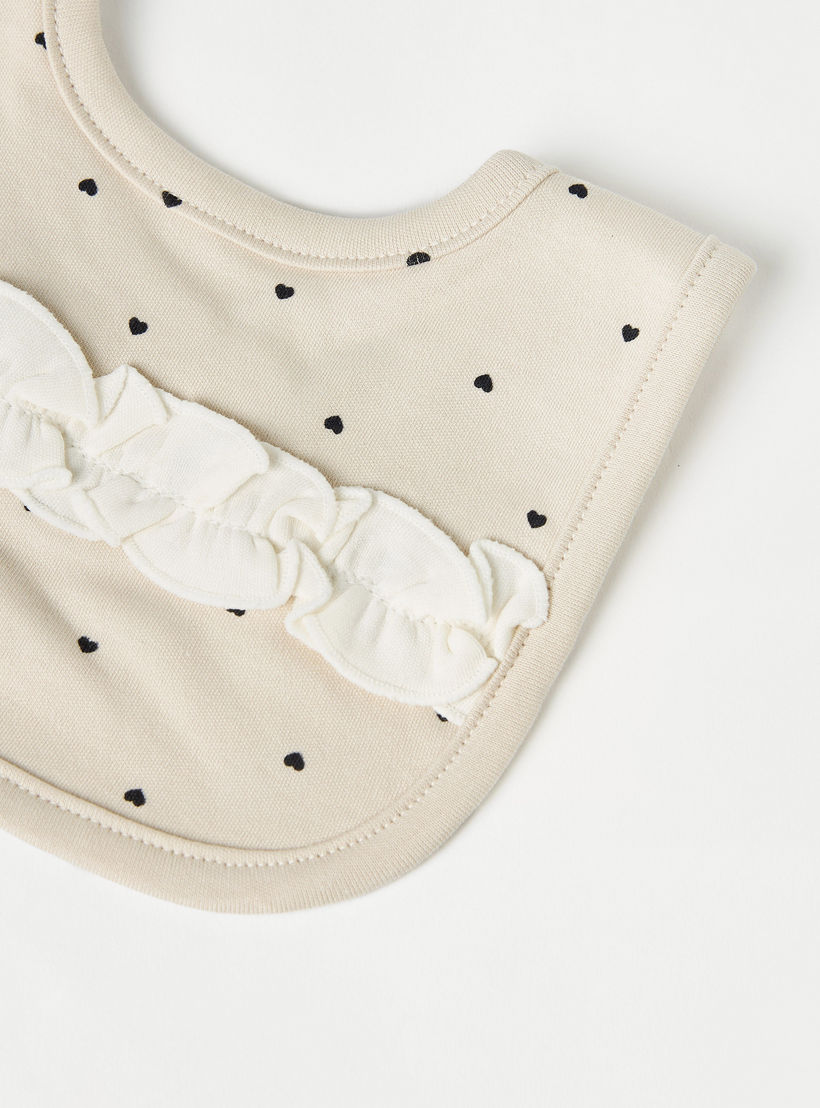 Muslin Ruffled Bibs Buy Juniors Heart Print Muslin Bib with Ruffle Detail and Snap Button ...
