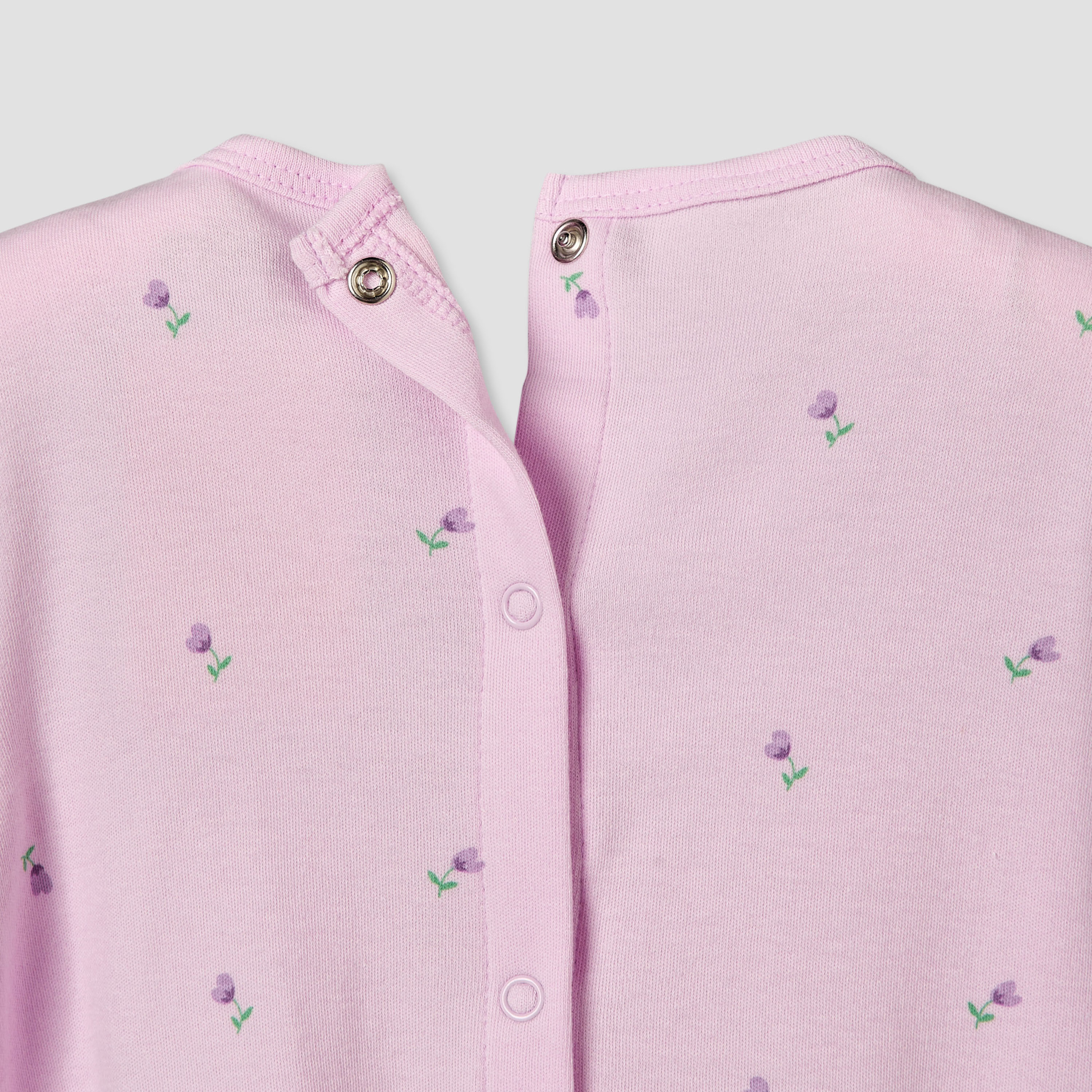 Juniors Cotton Round Neck Long Sleeves Sleepsuit with Floral Print-baby-girls-clothing-nightwear-sleepsuits-image-5