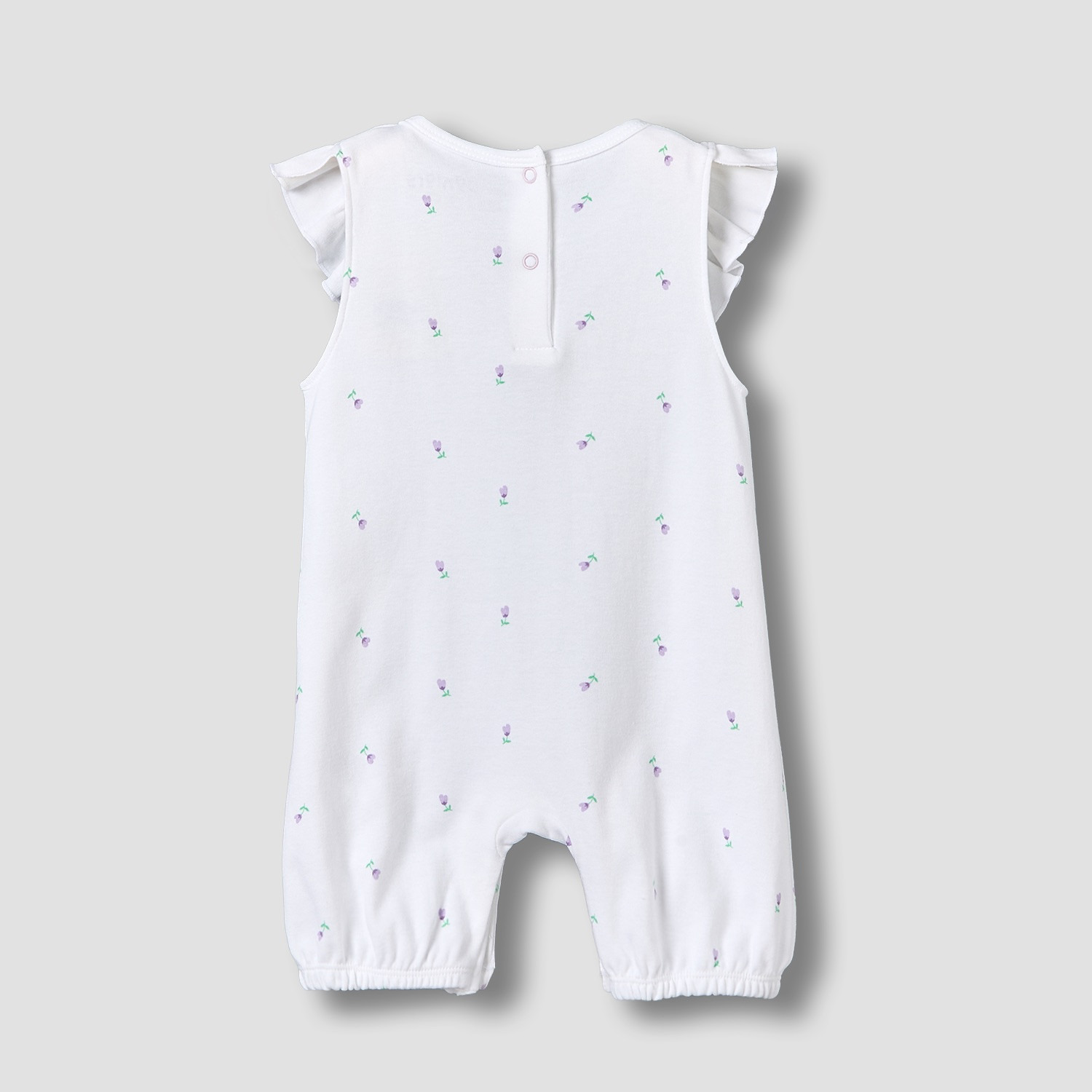 Juniors Round Neck Sleeveless Romper with Floral Print-baby-girls-clothing-rompers-image-2