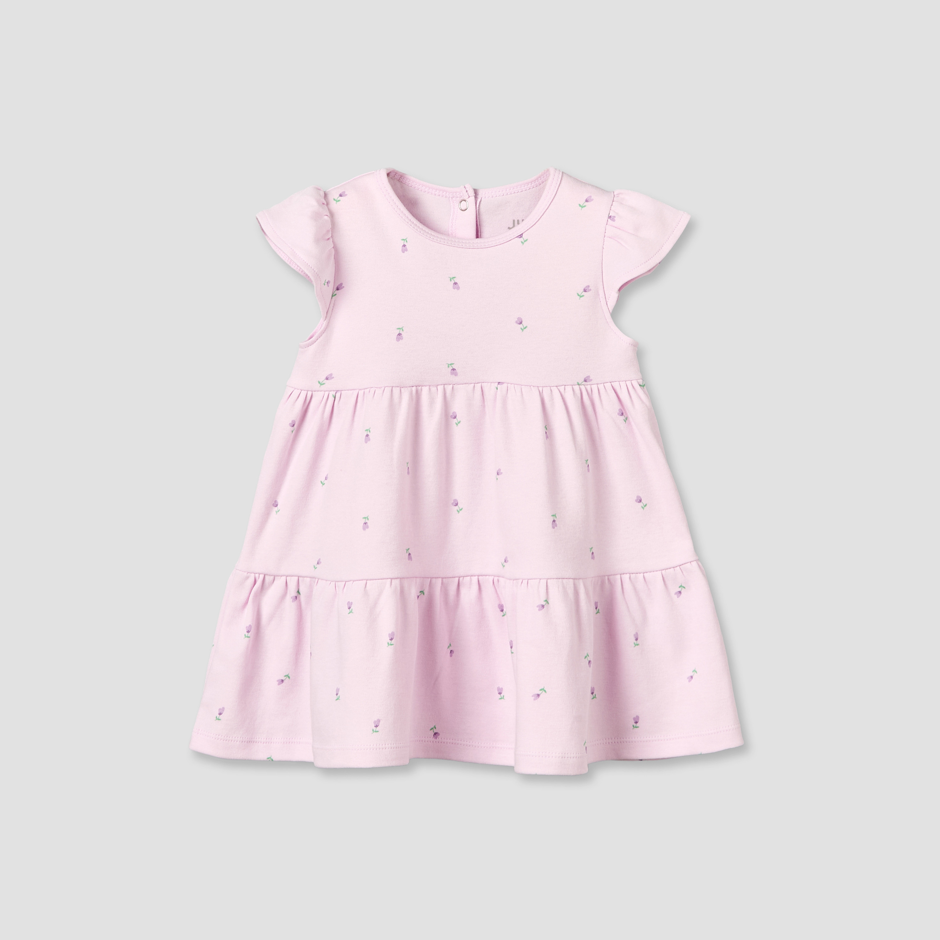 فستان قصير بياقة دائرية وأكمام قصيرة بطبعة زهور من جونيورز-baby-girls-clothing-dressesandjumpsuits-image-2
