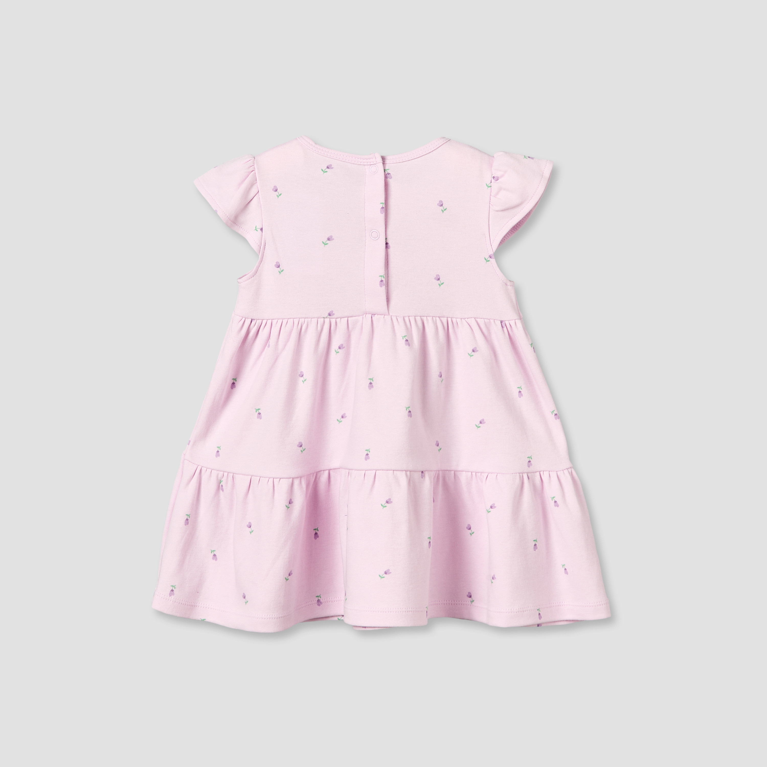فستان قصير بياقة دائرية وأكمام قصيرة بطبعة زهور من جونيورز-baby-girls-clothing-dressesandjumpsuits-image-3