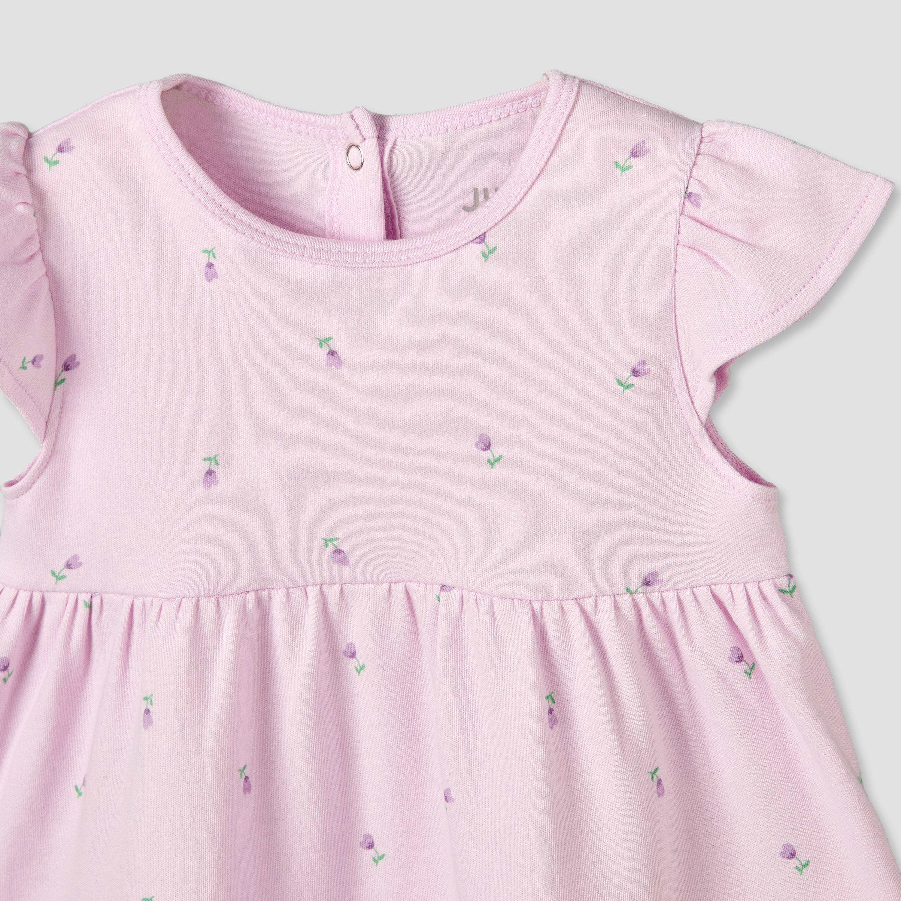 فستان قصير بياقة دائرية وأكمام قصيرة بطبعة زهور من جونيورز-baby-girls-clothing-dressesandjumpsuits-image-4