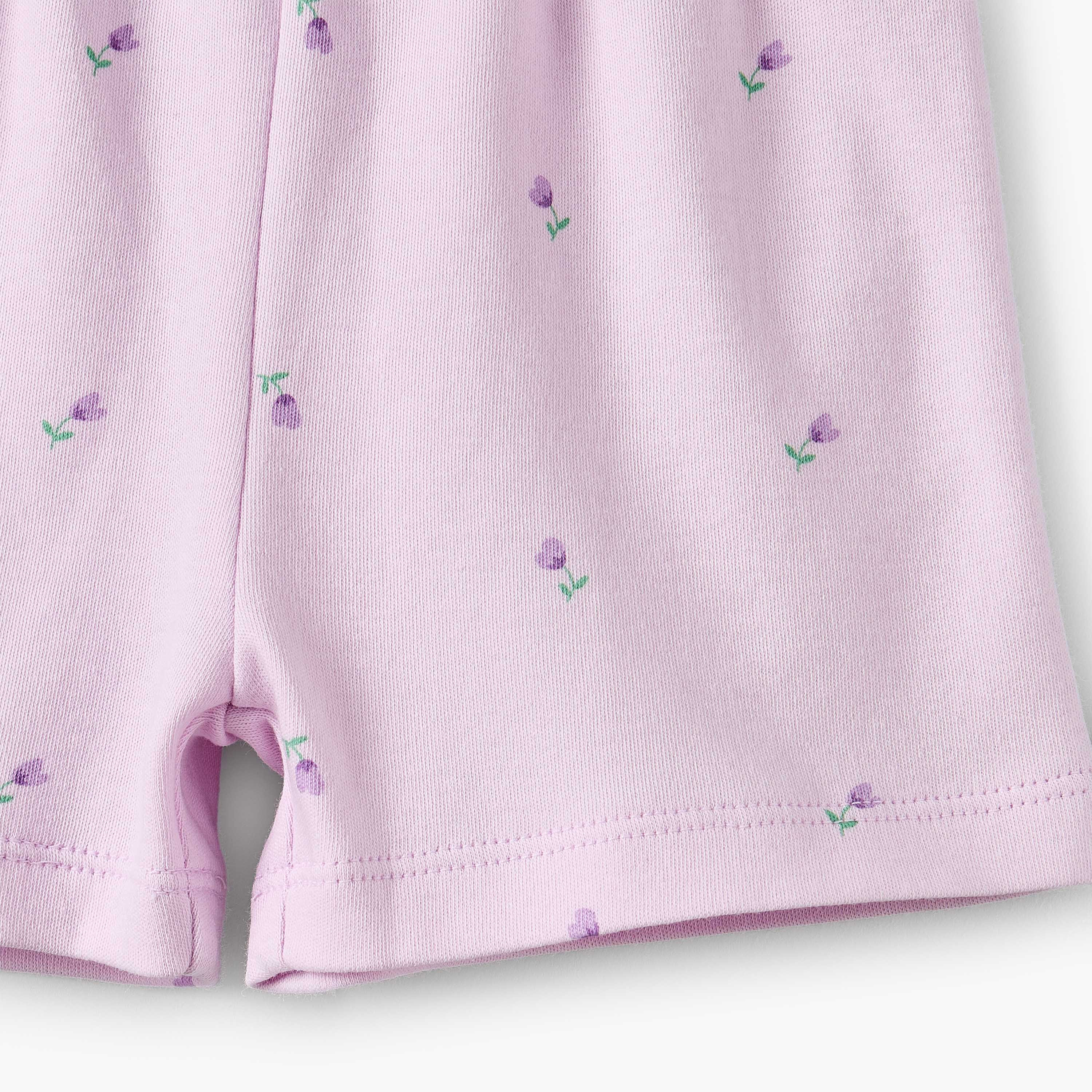 Juniors Cotton Crew Neck Short Sleeves Shorts Set with Bunny Embroidery-baby-girls-clothing-nightwear-pyjamasets-image-8
