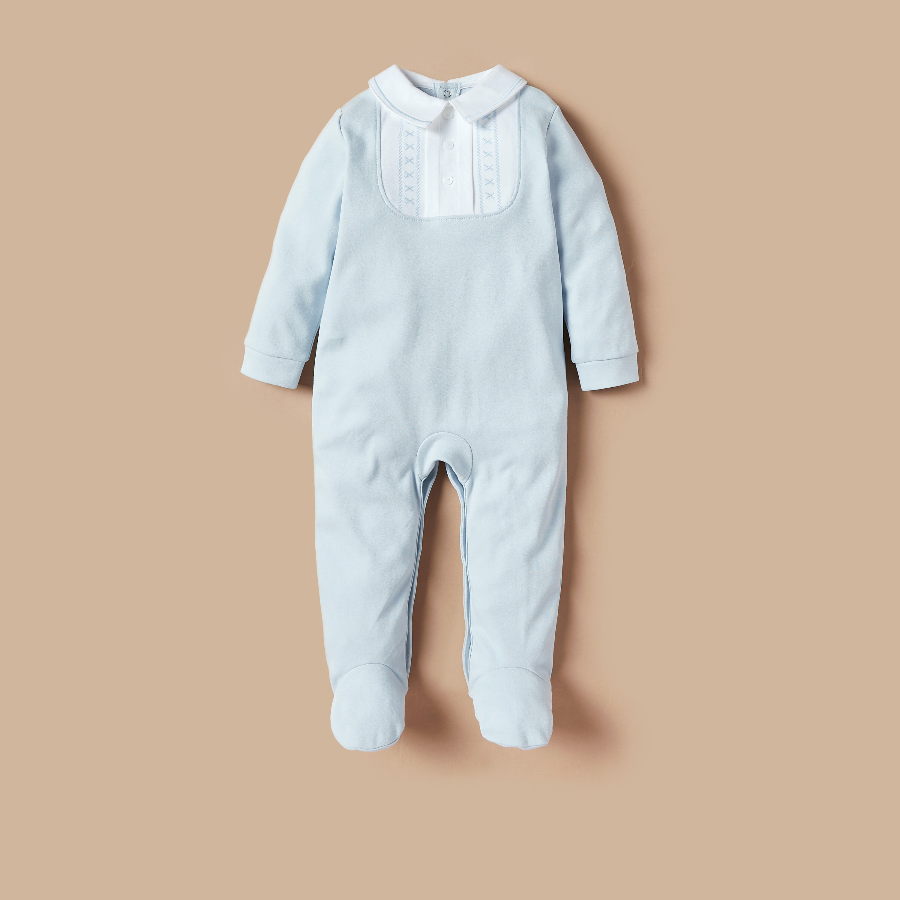 Juniors Solid Closed Feet Sleepsuit with Button Closure-baby-girls-clothing-nightwear-sleepsuits-image-1