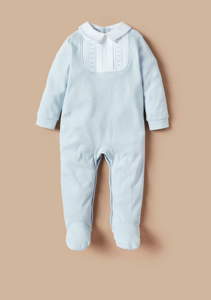 Juniors Solid Closed Feet Sleepsuit with Button Closure-Sleepsuits-image-0