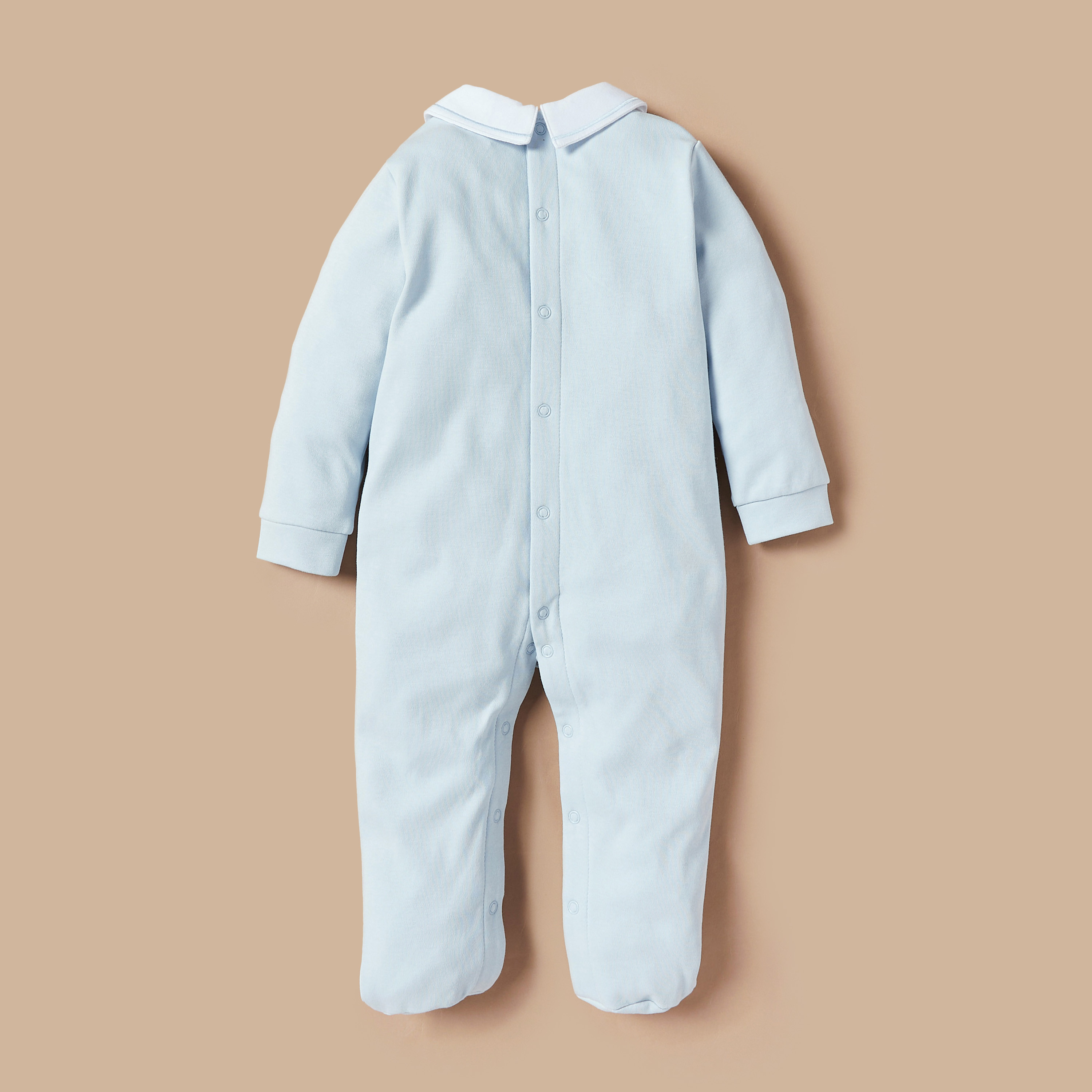 Juniors Solid Closed Feet Sleepsuit with Button Closure-baby-girls-clothing-nightwear-sleepsuits-image-4