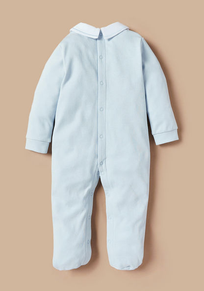 Juniors Solid Closed Feet Sleepsuit with Button Closure-Sleepsuits-image-3
