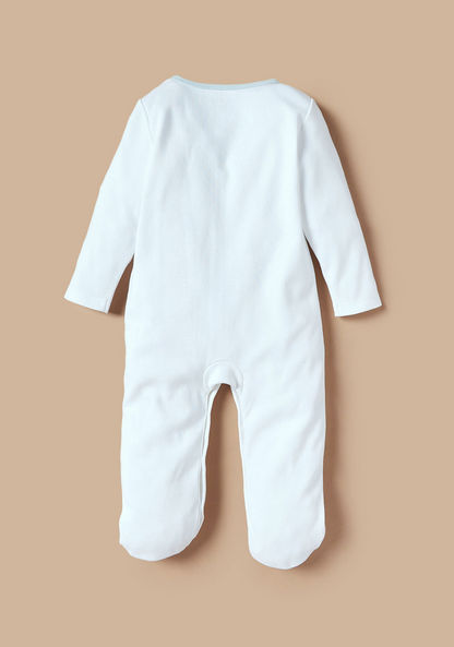 Juniors Embroidered Closed Feet Sleepsuit with Button Closure-Sleepsuits-image-3