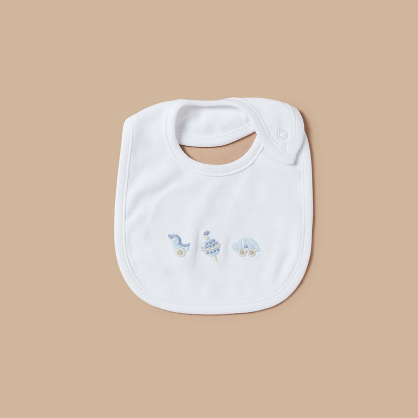 Juniors Embroidered Bib with Button Closure-Accessories-image-0