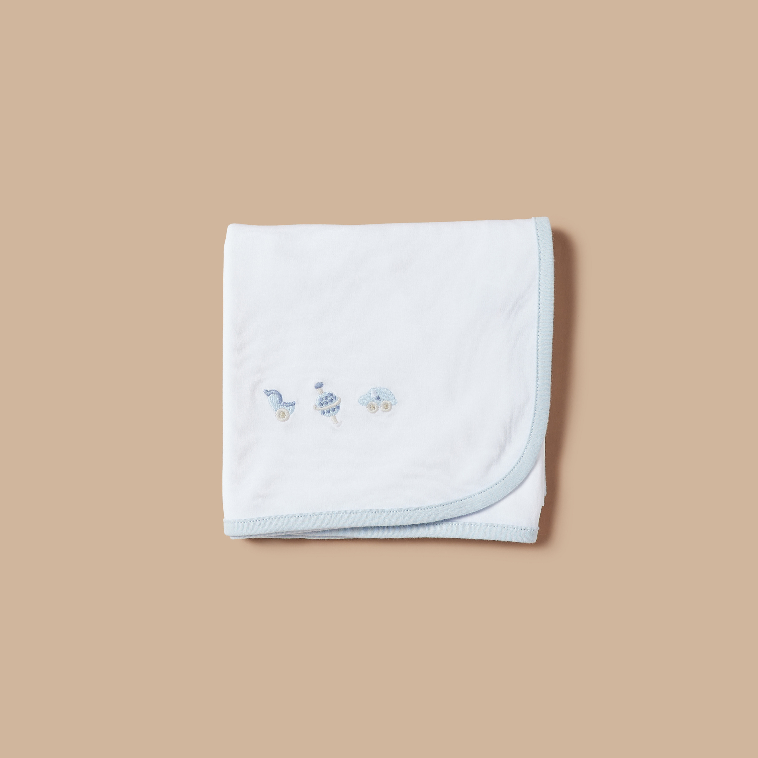 Juniors Embroidered Receiving Blanket - 70x70 cm-baby-nursery-blanketsandswaddles-receivingblankets-image-1