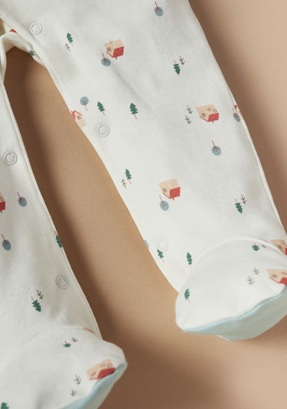 Juniors Printed Sleepsuit with Long Sleeves-Sleepsuits-image-2