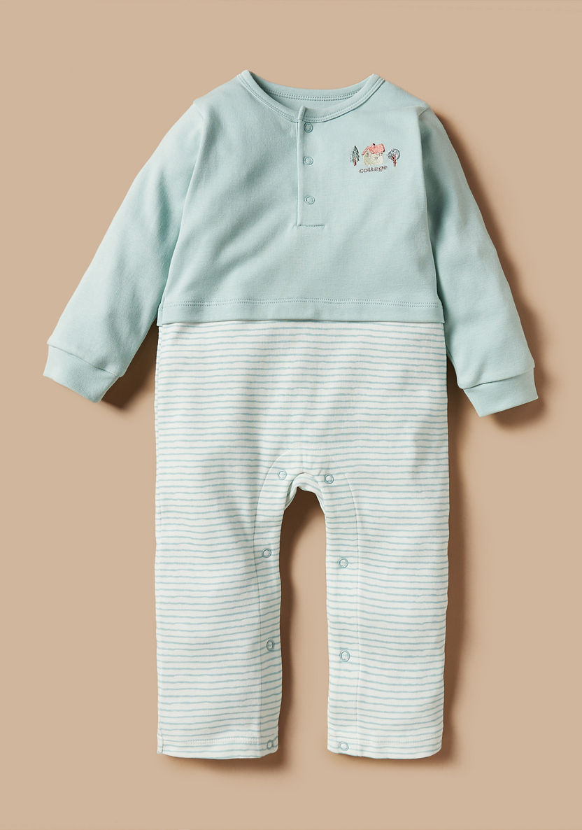 Juniors Printed Sleepsuit with Long Sleeves-Pyjama Sets-image-0