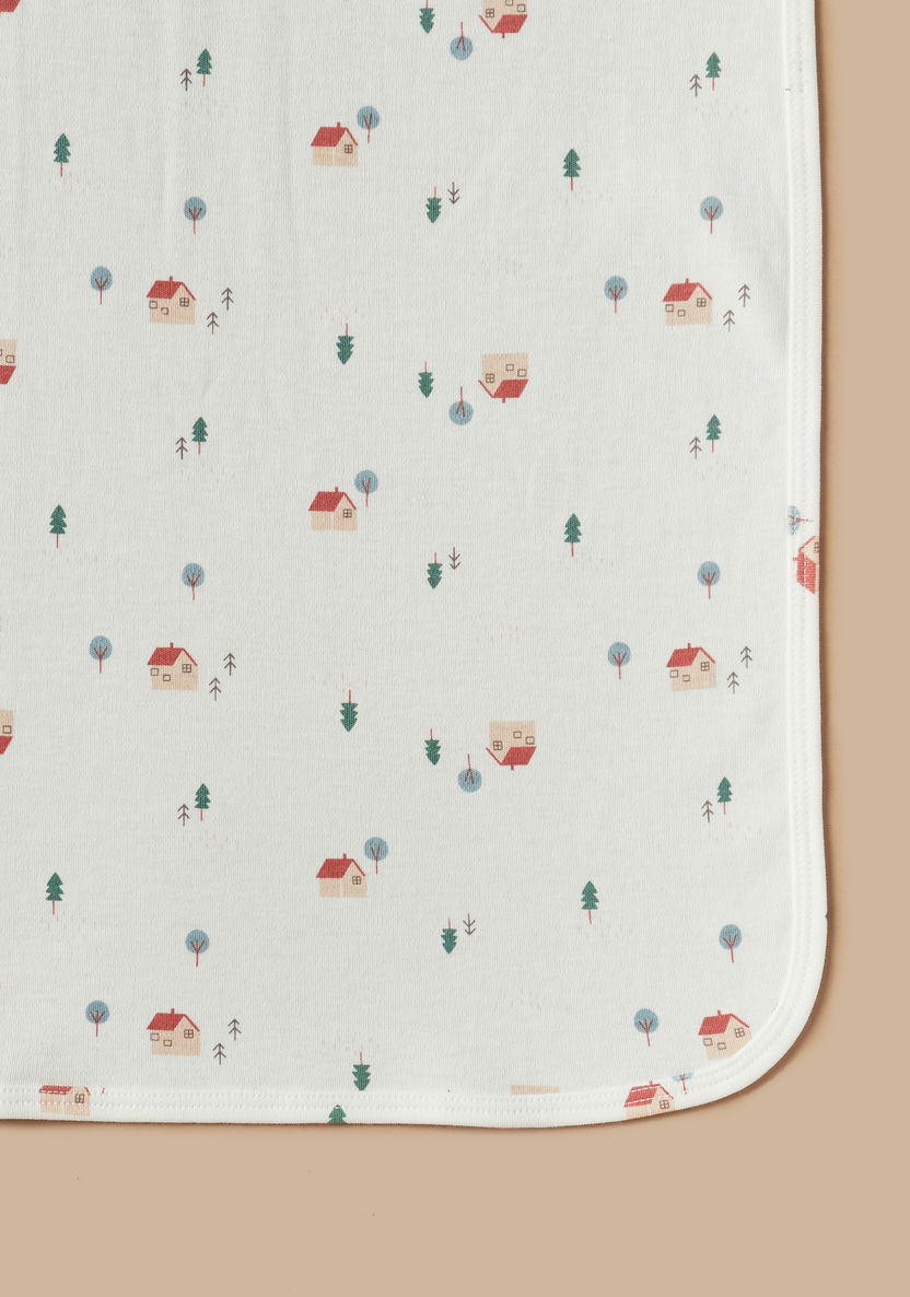 Juniors Farmhouse Print Receiving Blanket - 70x70 cm-Receiving Blankets-image-1