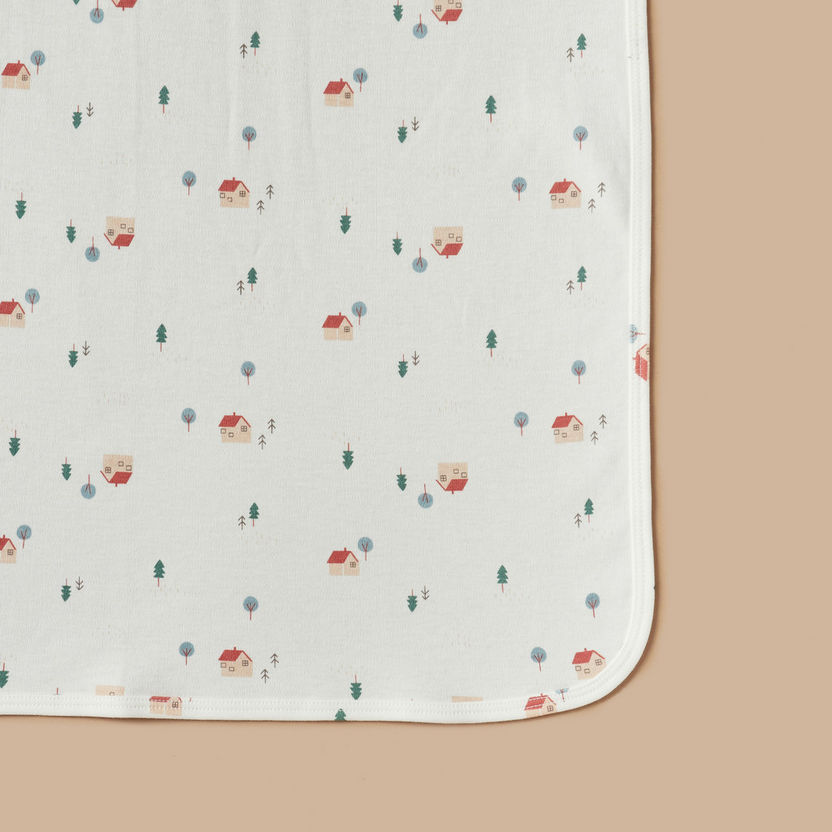 Juniors Farmhouse Print Receiving Blanket - 70x70 cm-Receiving Blankets-image-1