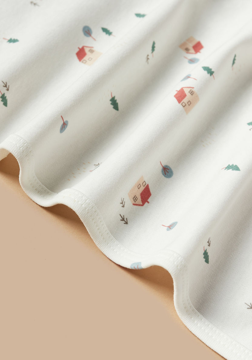 Juniors Farmhouse Print Receiving Blanket - 70x70 cm-Receiving Blankets-image-2