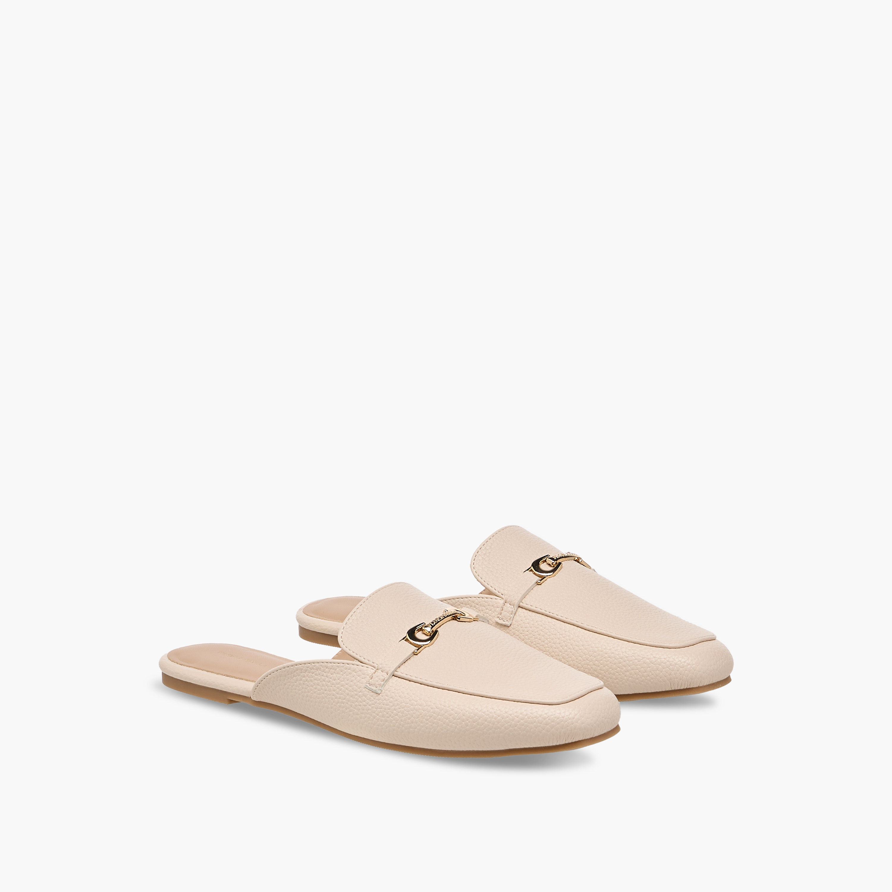 Flora Bella Textured Slip-On Mules with Metal Accent-women-shoes-flats-mules-image-1