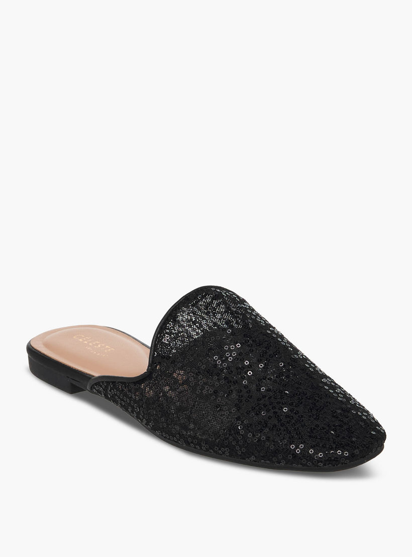 Celeste Women Sequinned Embellished Mules-women-shoes-flats-mules-image-2