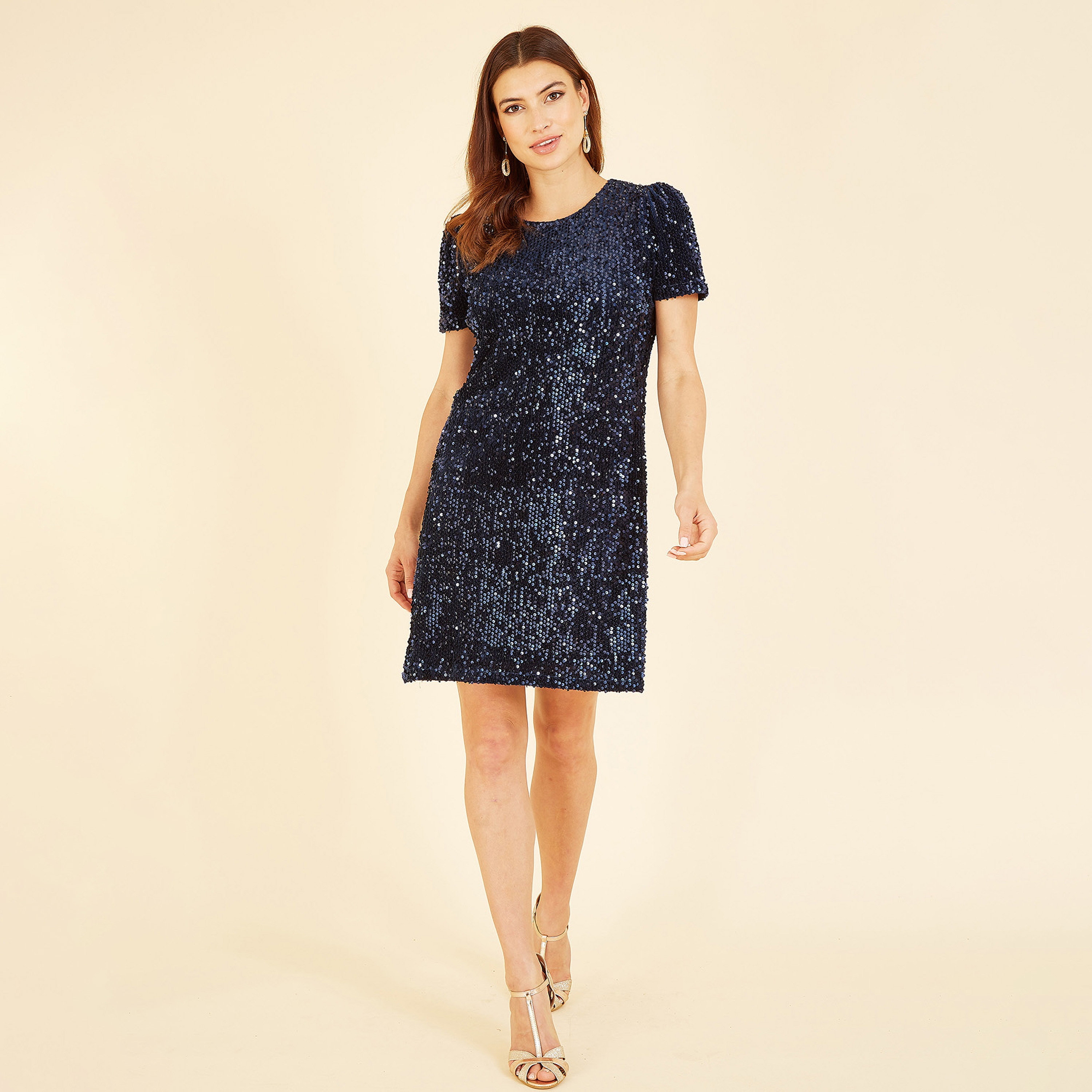 فستان سهرة قصير بتونيك ترتر لامع للنساء من ميلا لندن-women-clothing-dresses-image-1