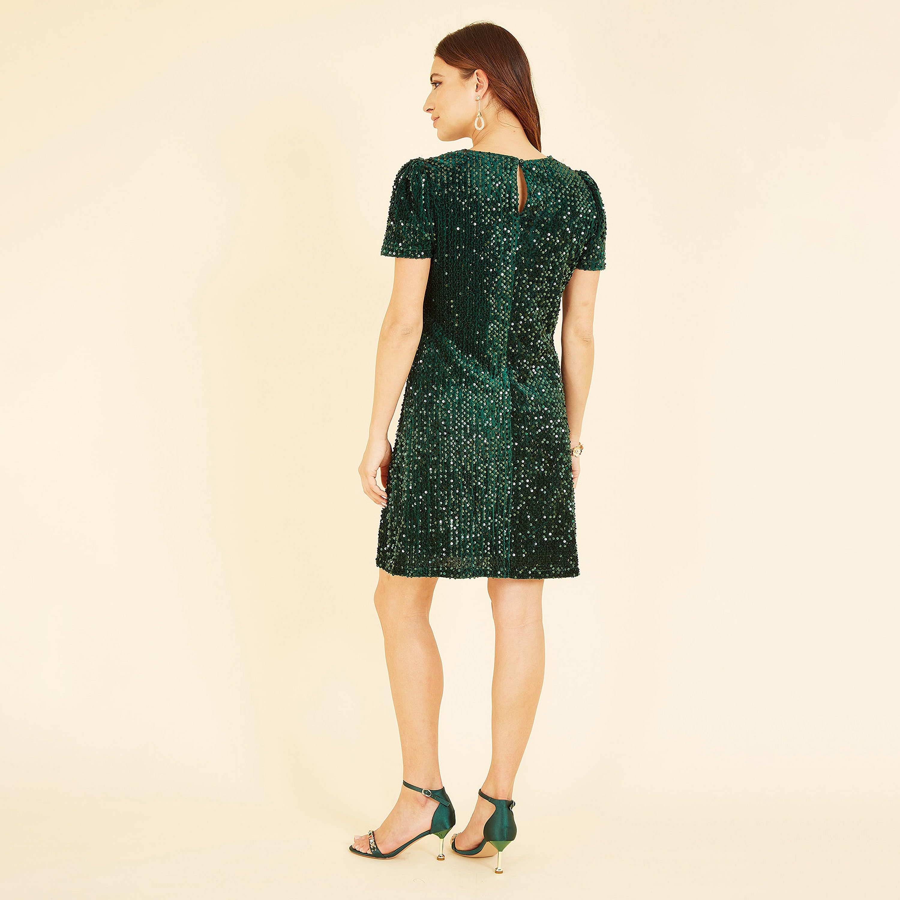 فستان سهرة قصير بتونيك ترتر لامع للنساء من ميلا لندن-women-clothing-dresses-image-7
