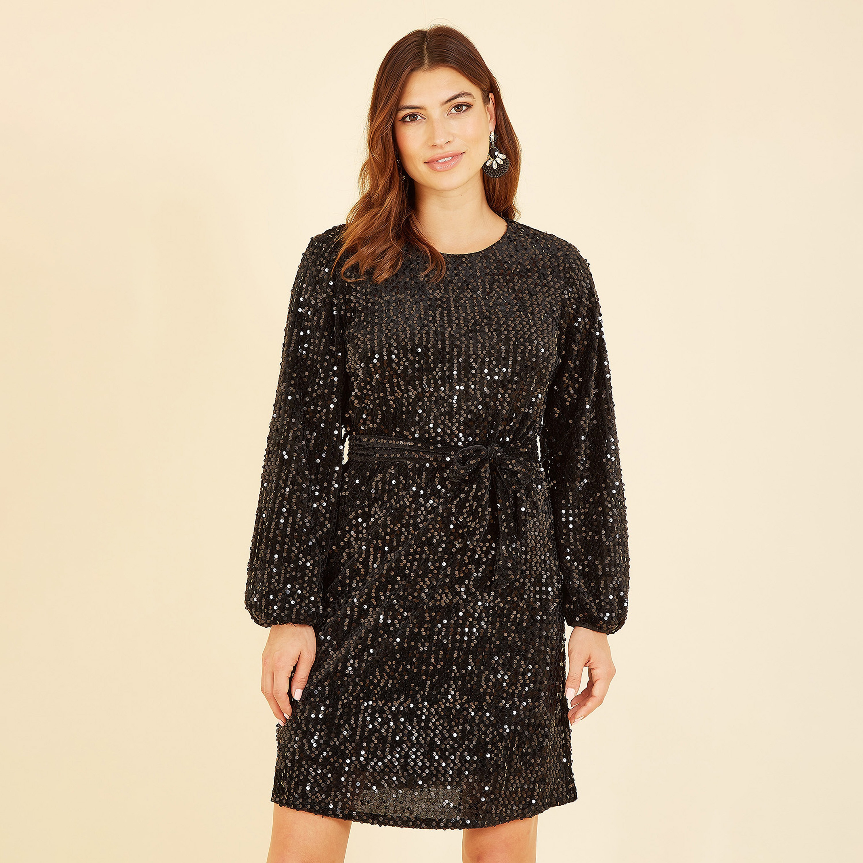 فستان سهرة قصير بثوب ترتر للنساء من ميلا لندن-women-clothing-dresses-image-5