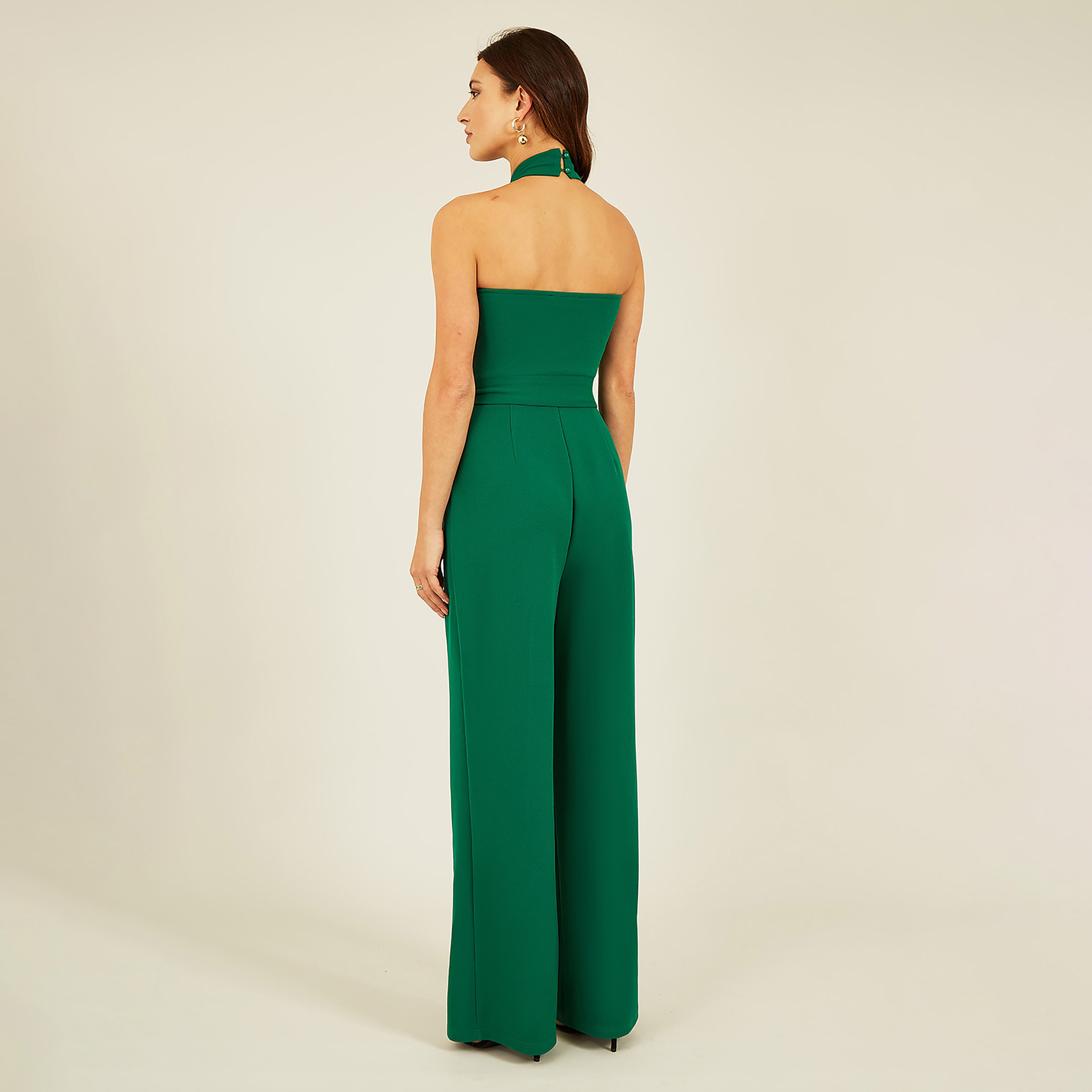 جمبسوت نسائي أخضر رقبة هالتر كروس أوفر من ميلا لندن-women-clothing-jumpsuits-image-2