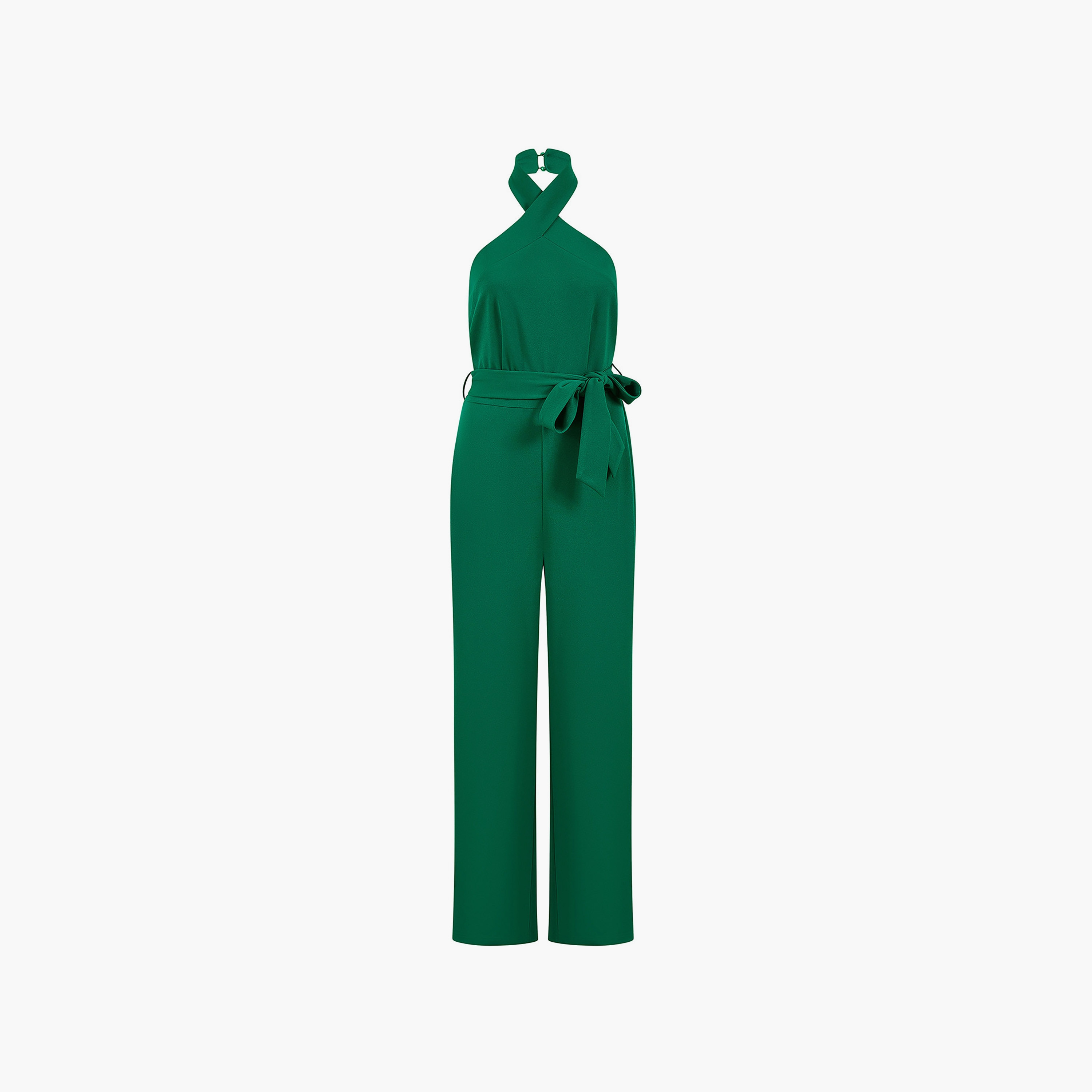جمبسوت نسائي أخضر رقبة هالتر كروس أوفر من ميلا لندن-women-clothing-jumpsuits-image-5