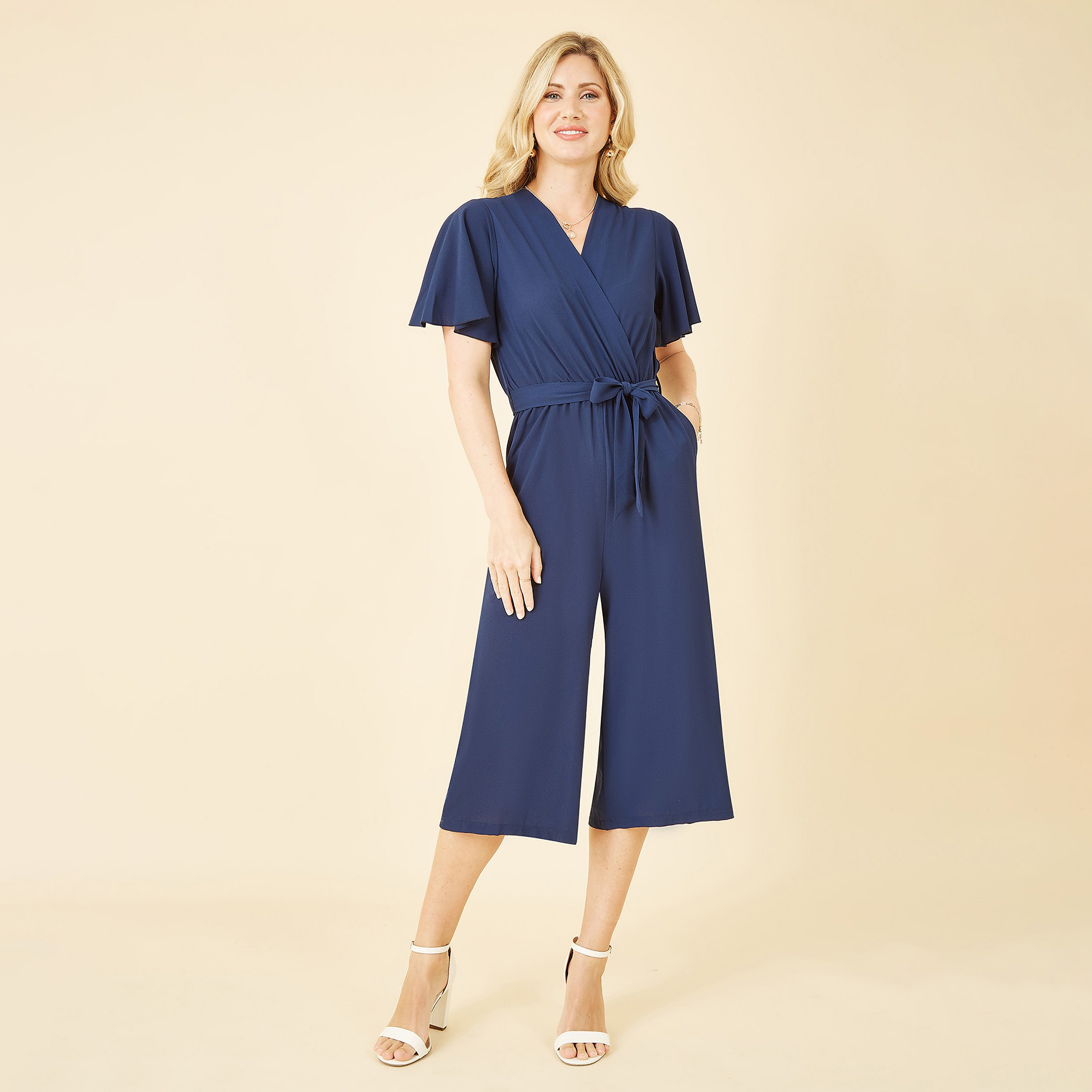 Mela London Wrap Over Women's Jumpsuit with Angel Sleeves-women-clothing-jumpsuits-image-1