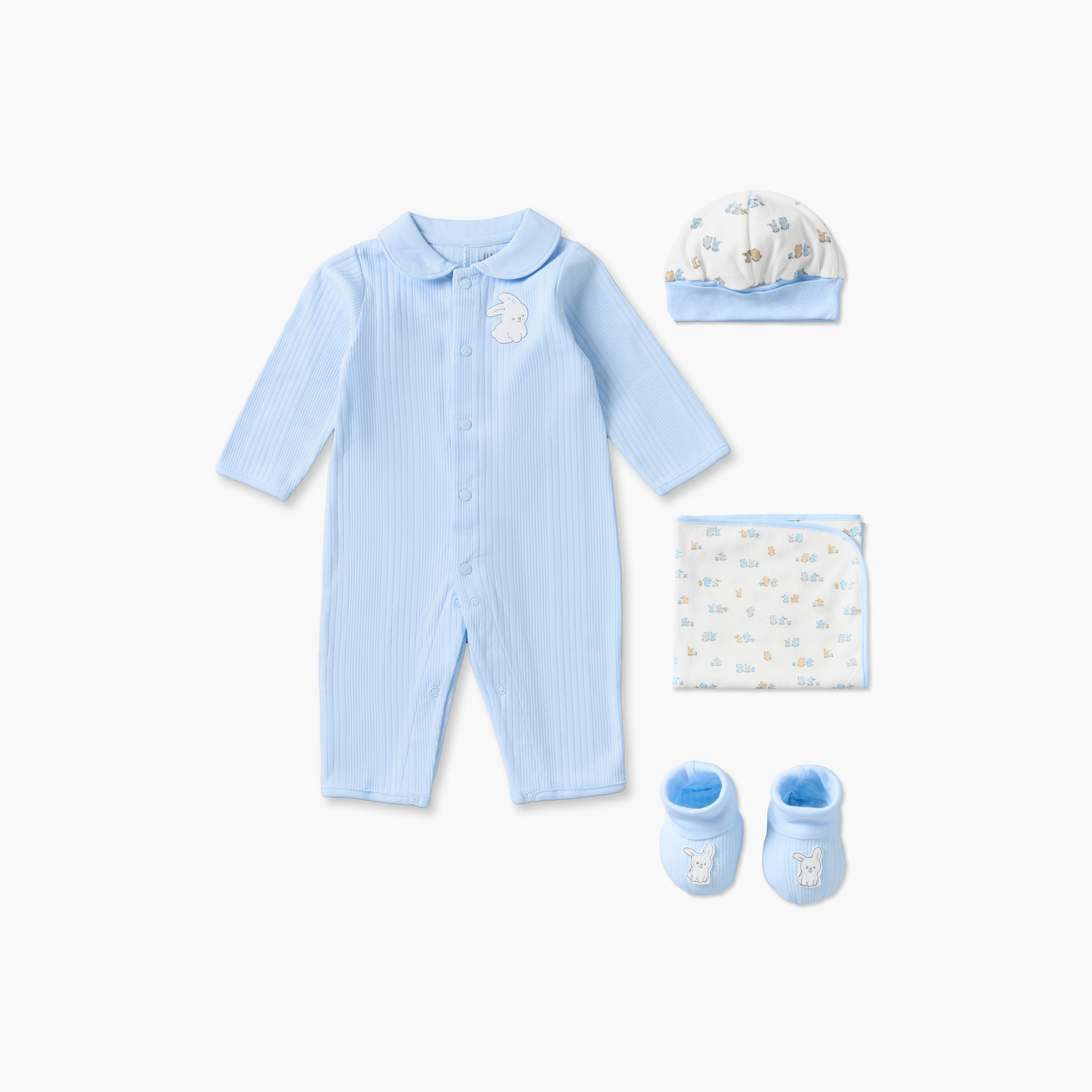 Set of 5 Juniors Clothing Gift Set with Bunny Print-baby-boys-clothing-setsandcoords-image-2
