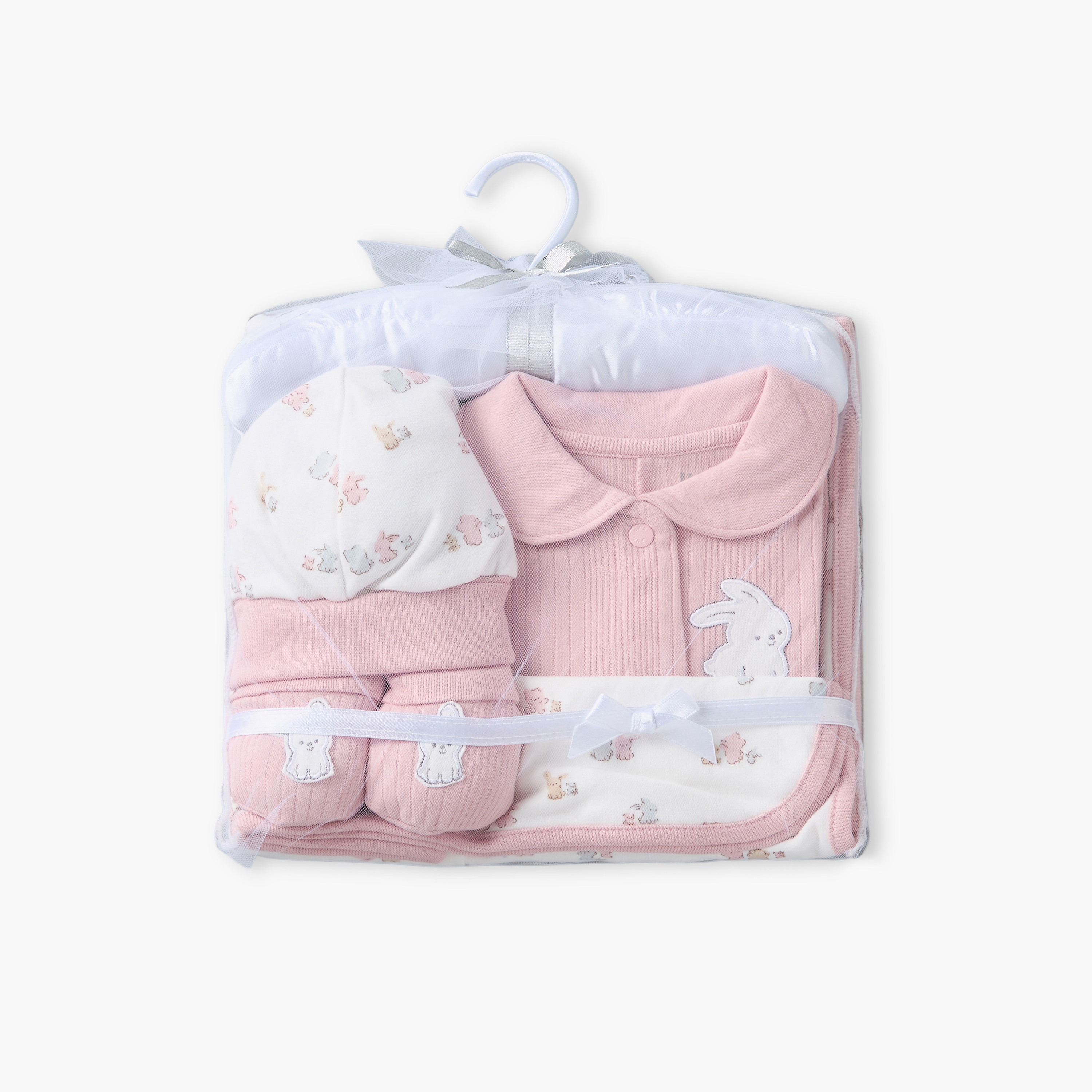 طقم ملابس هدايا 5 قطع بطبعات أرنب من جونيورز-baby-girls-clothing-setsandcoords-image-1