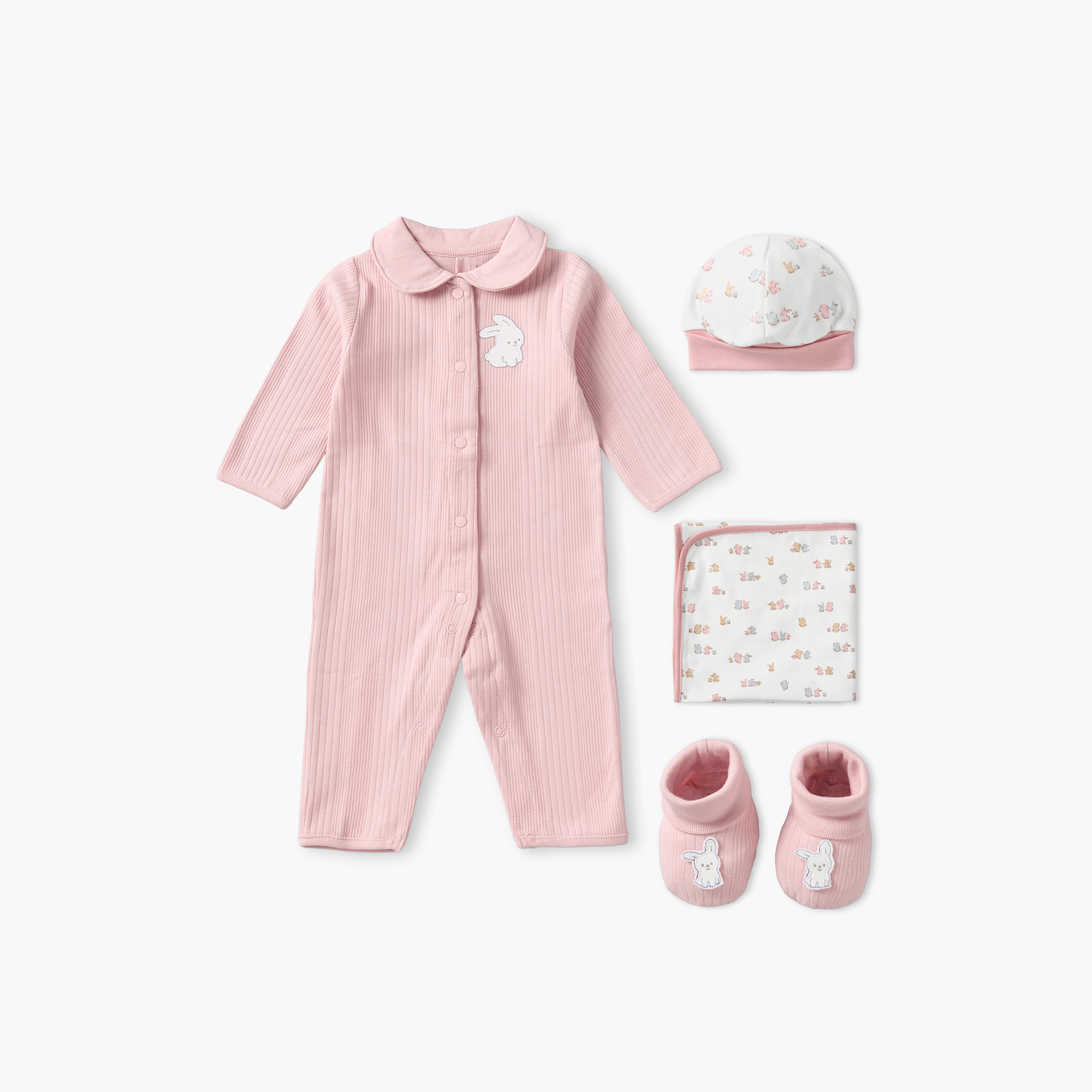 طقم ملابس هدايا 5 قطع بطبعات أرنب من جونيورز-baby-girls-clothing-setsandcoords-image-2