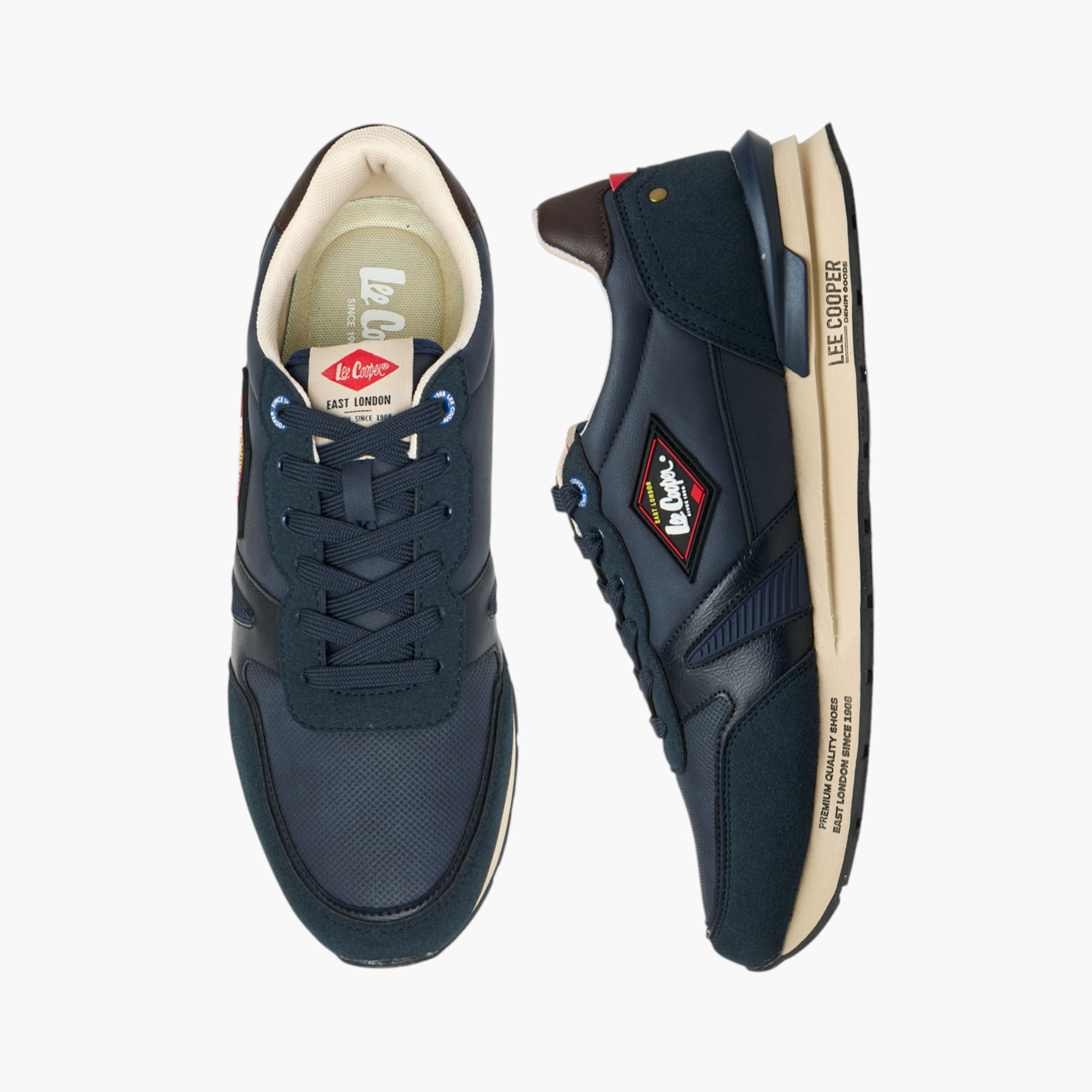 Lee Cooper Men's Panelled Lace-Up Sneakers-men-shoes-sneakers-image-1