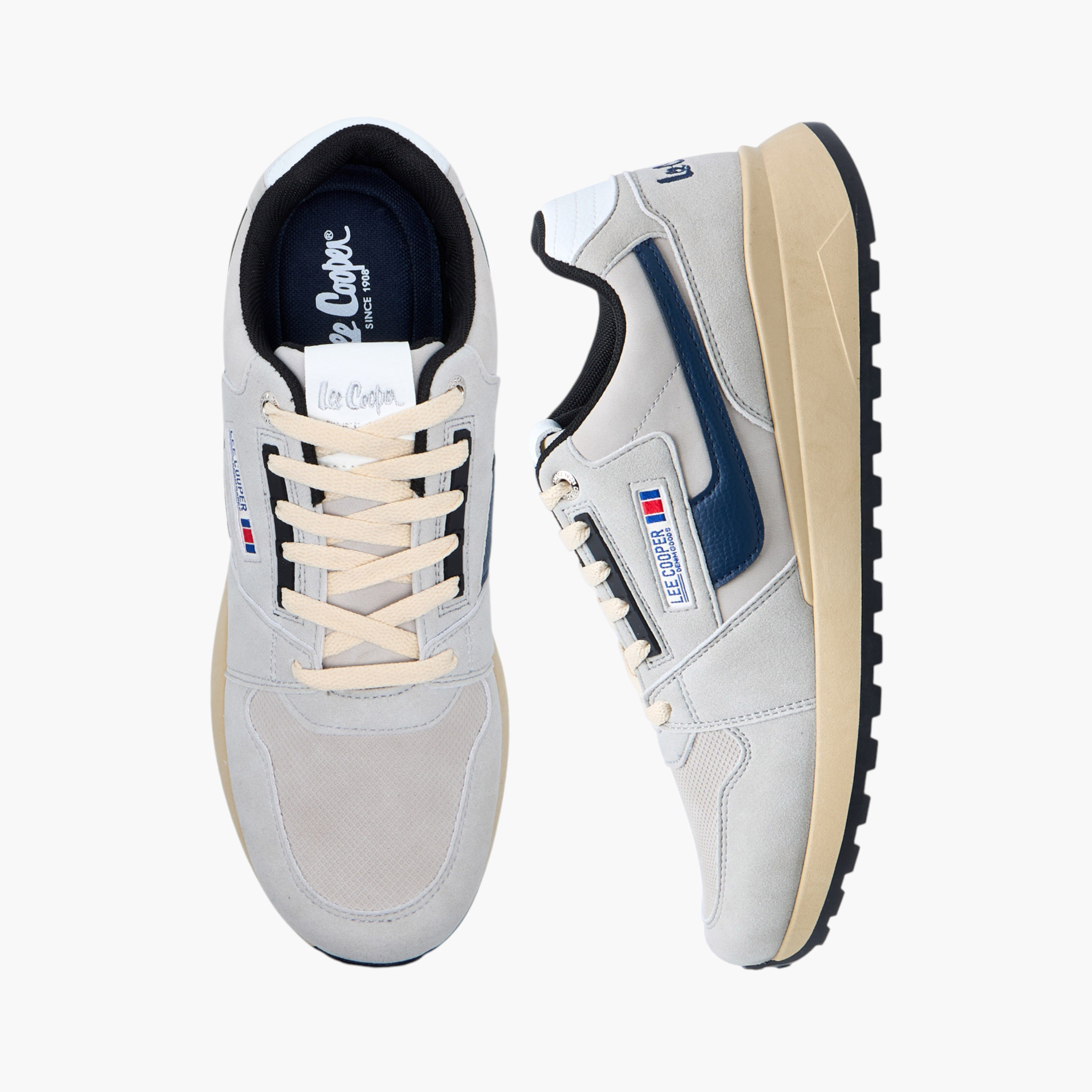 Lee Cooper Men's Panelled Lace-Up Sneakers-men-shoes-sneakers-image-1