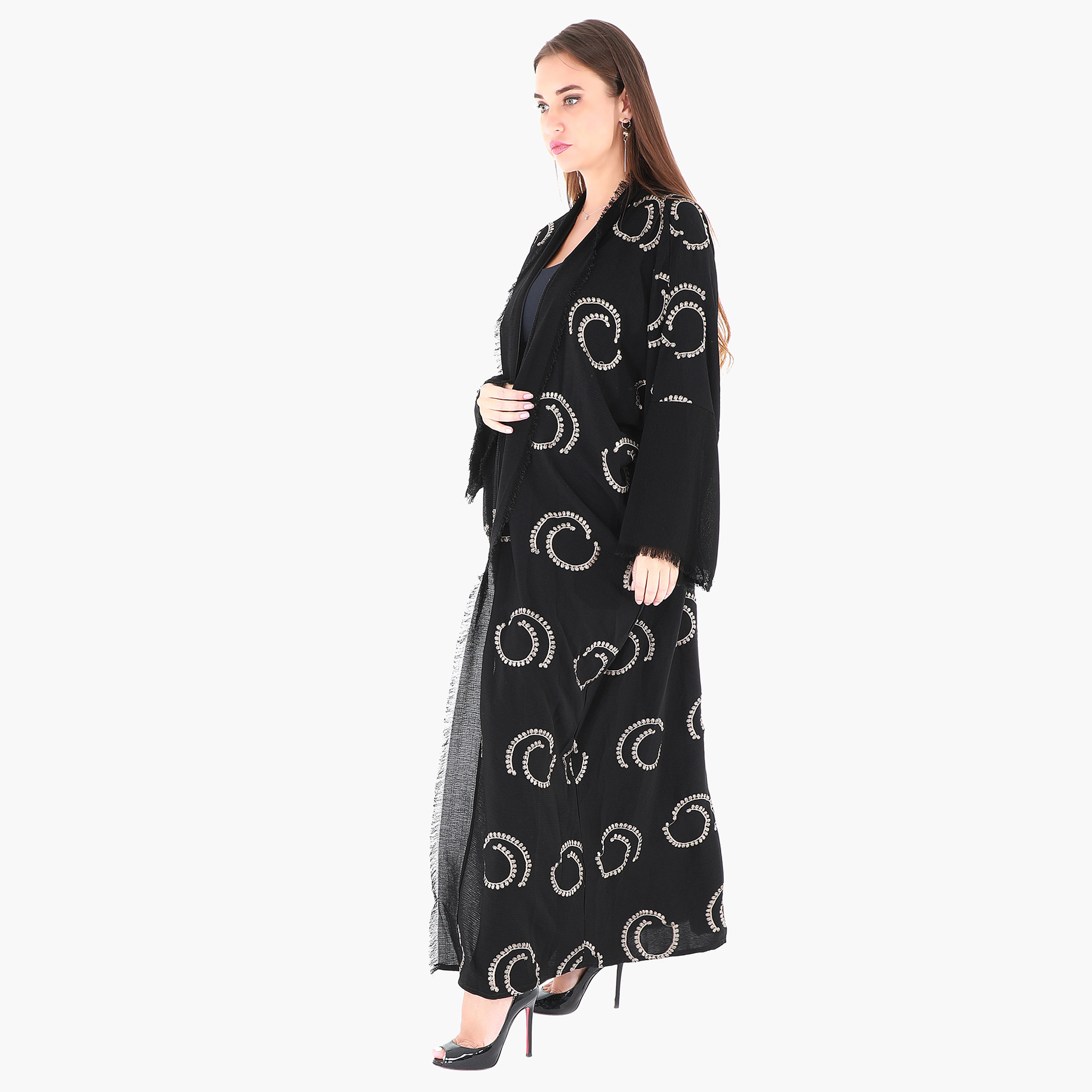 Malikah Embroidered Open Front Abaya-women-arabicclothing-abayas-image-2
