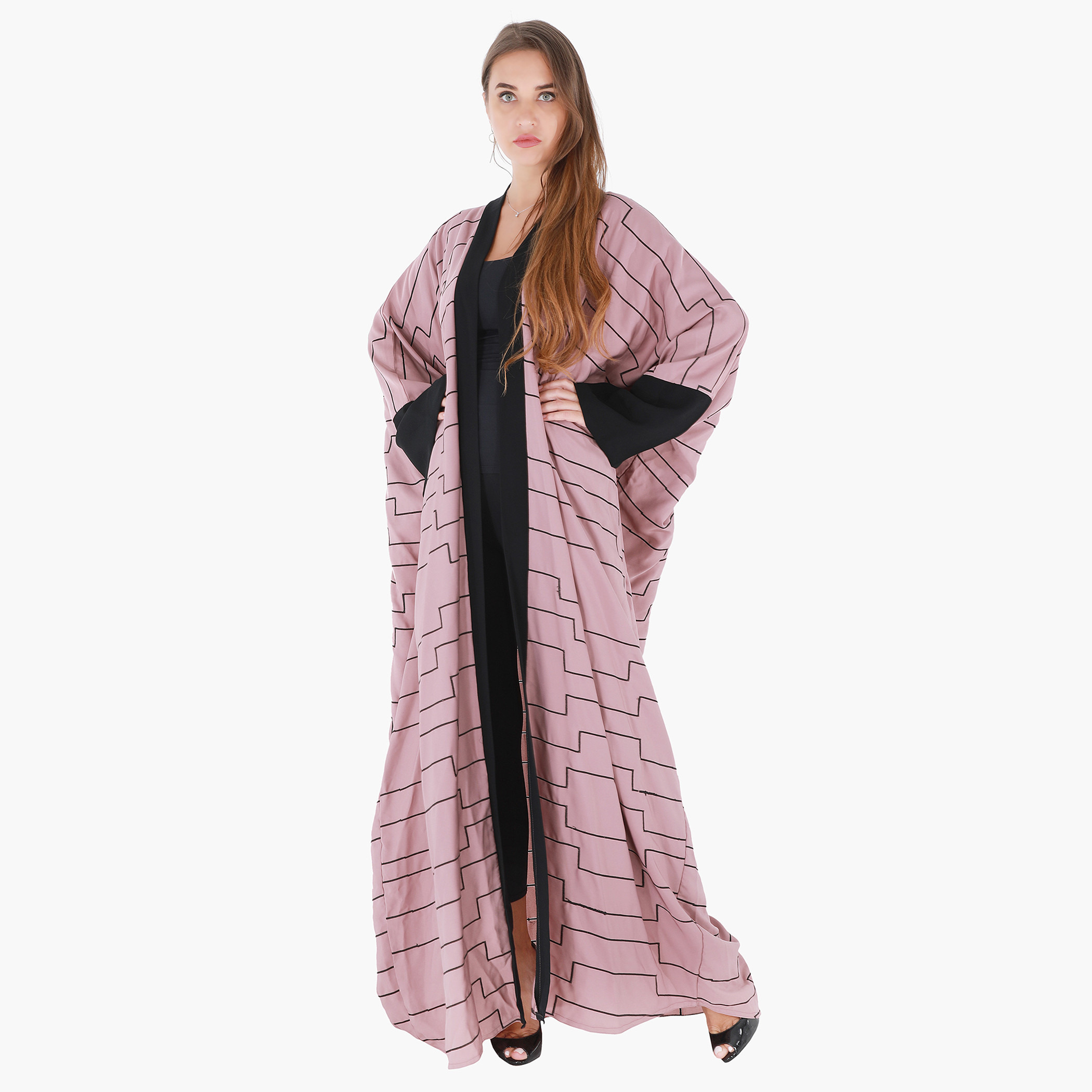 Malikah Printed Open Front Abaya with Long Sleeves-women-arabicclothing-abayas-image-4