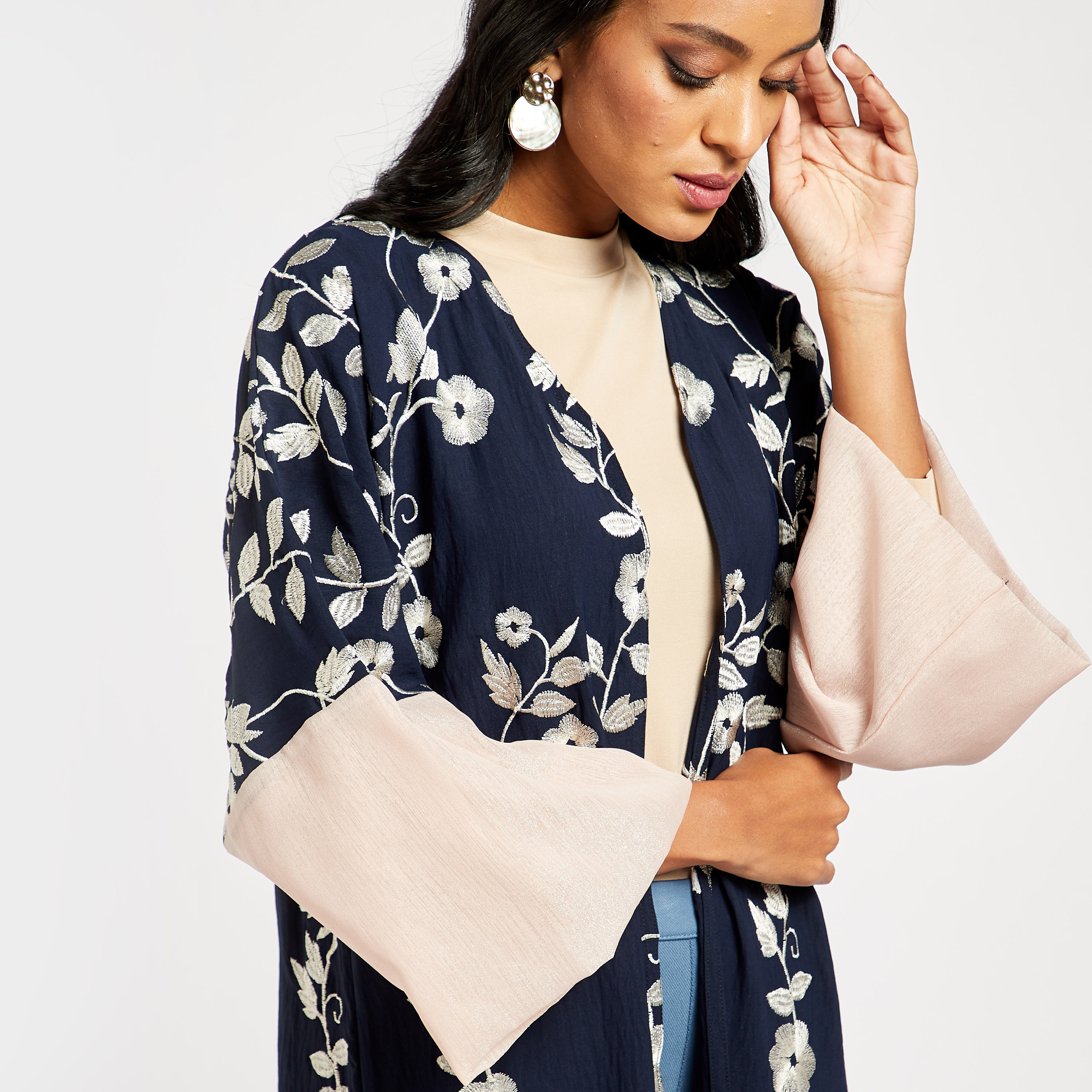 Malikah Embroidered Open Front Abaya-women-arabicclothing-abayas-image-4